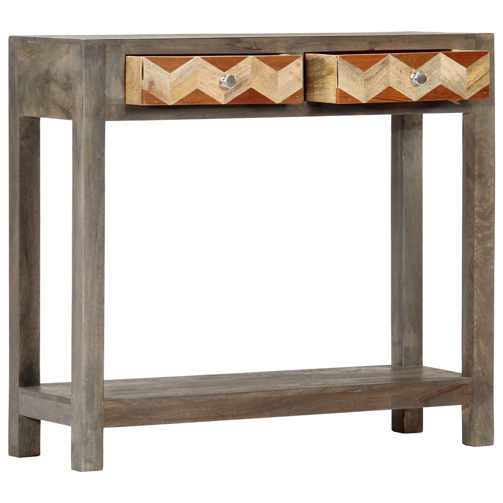 Console Table Grey 86x30x76 cm Solid Mango Wood at Willow and Wine