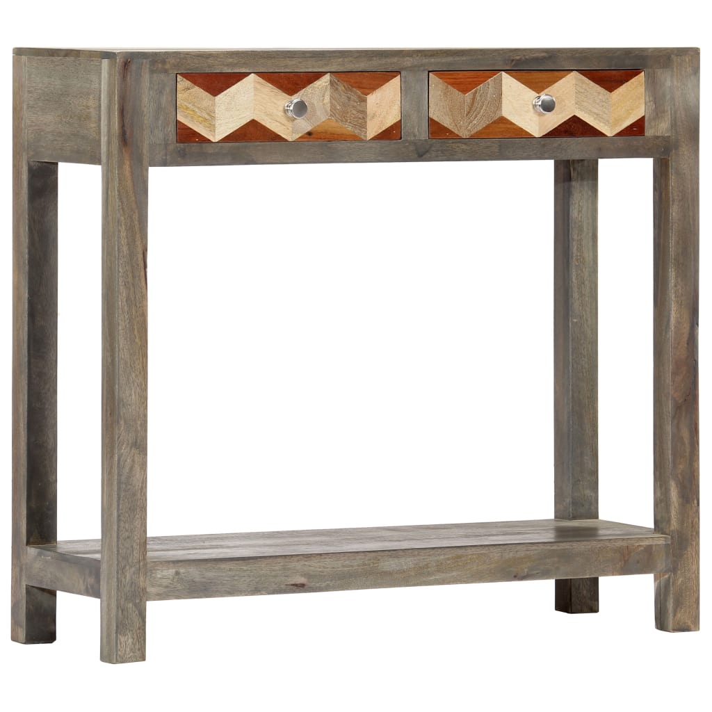 Console Table Grey 86x30x76 cm Solid Mango Wood at Willow and Wine