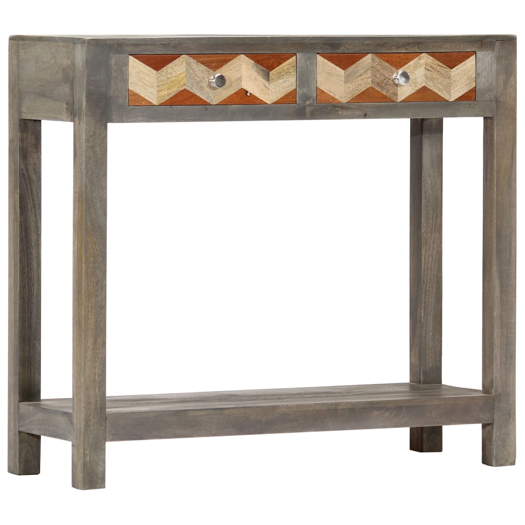 Console Table Grey 86x30x76 cm Solid Mango Wood at Willow and Wine