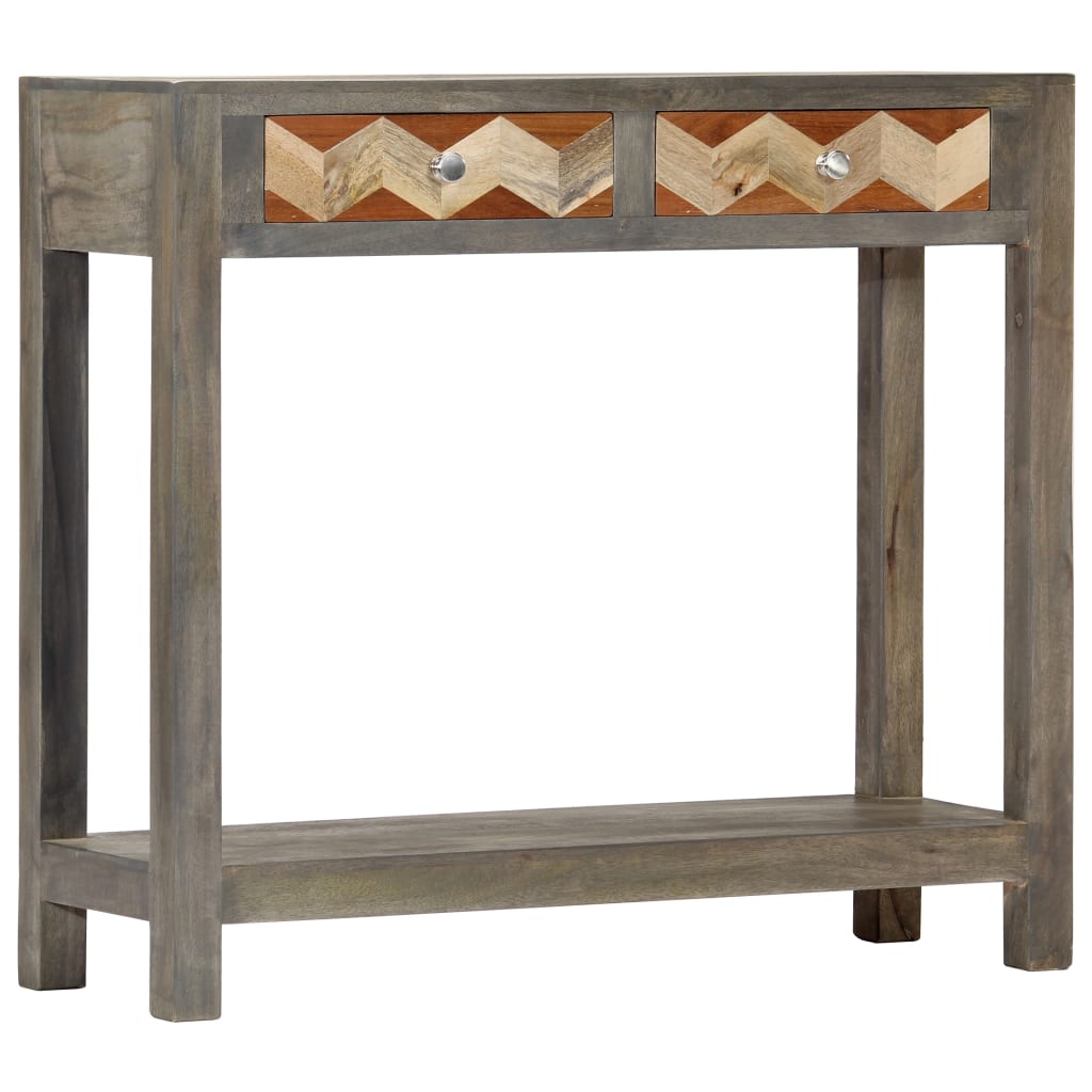 Console Table Grey 86x30x76 cm Solid Mango Wood at Willow and Wine