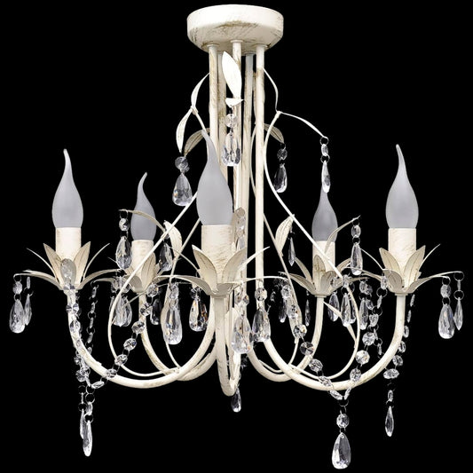 Crystal Pendant Ceiling Lamp Chandelier Elegant 5 Bulb Sockets Willow and Wine