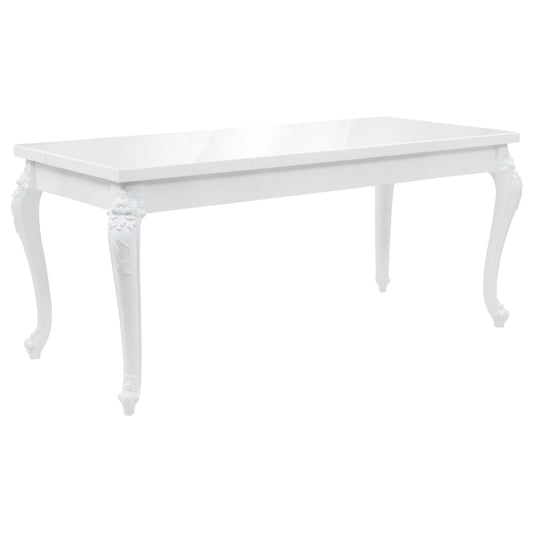 Dining Table 179x89x81 cm High Gloss White at Willow and Wine