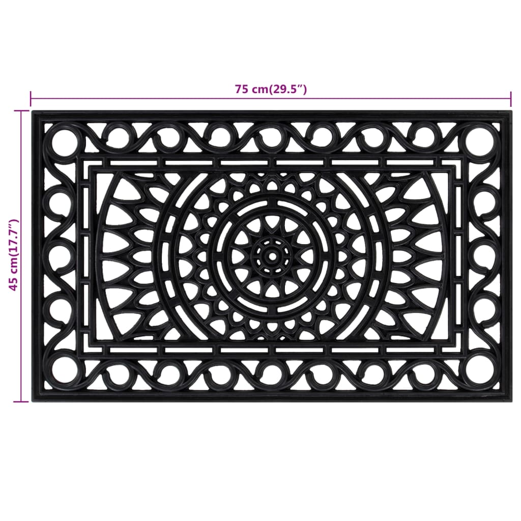 Door Mat Rectangular 45x75 cm Rubber Willow and Wine