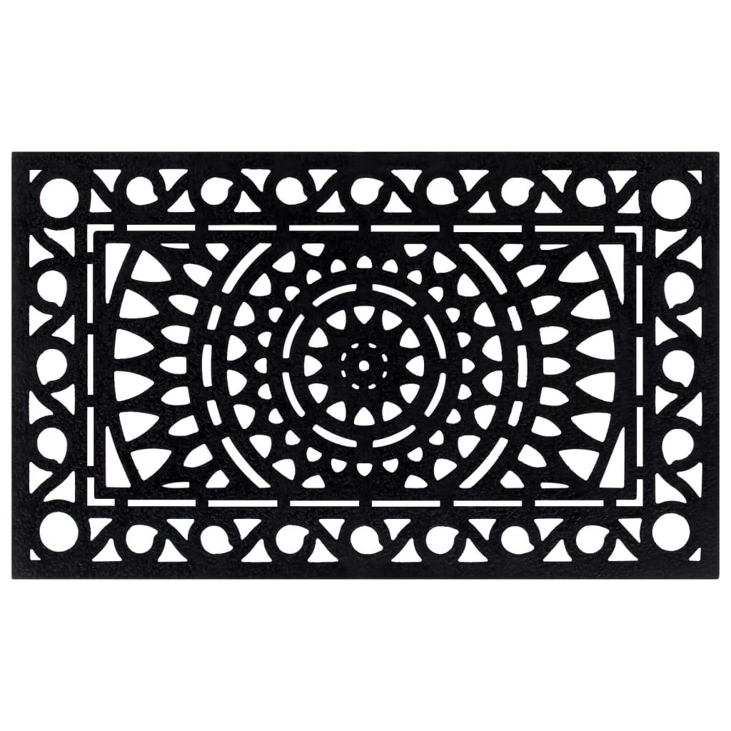 Door Mat Rectangular 45x75 cm Rubber Willow and Wine