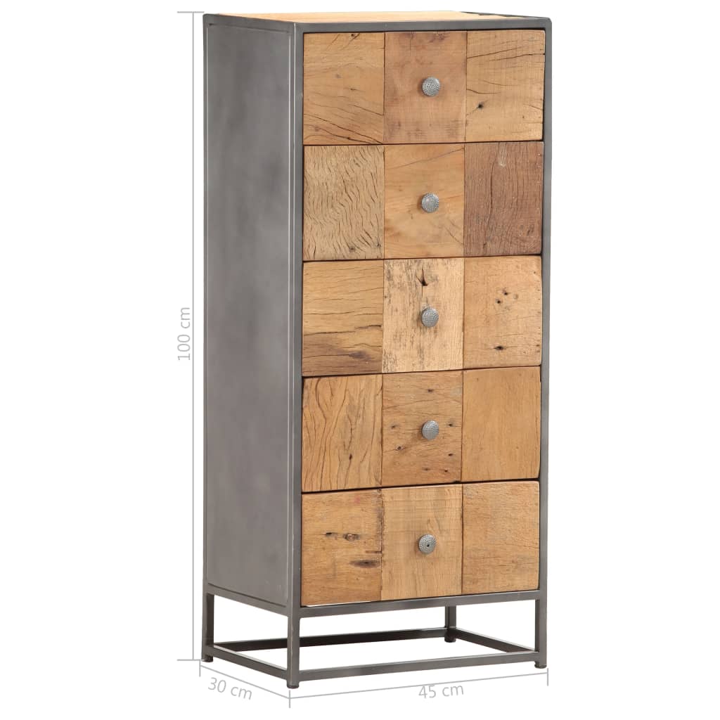 Drawer Cabinet 45x30x100 cm Solid Reclaimed Wood at Willow and Wine