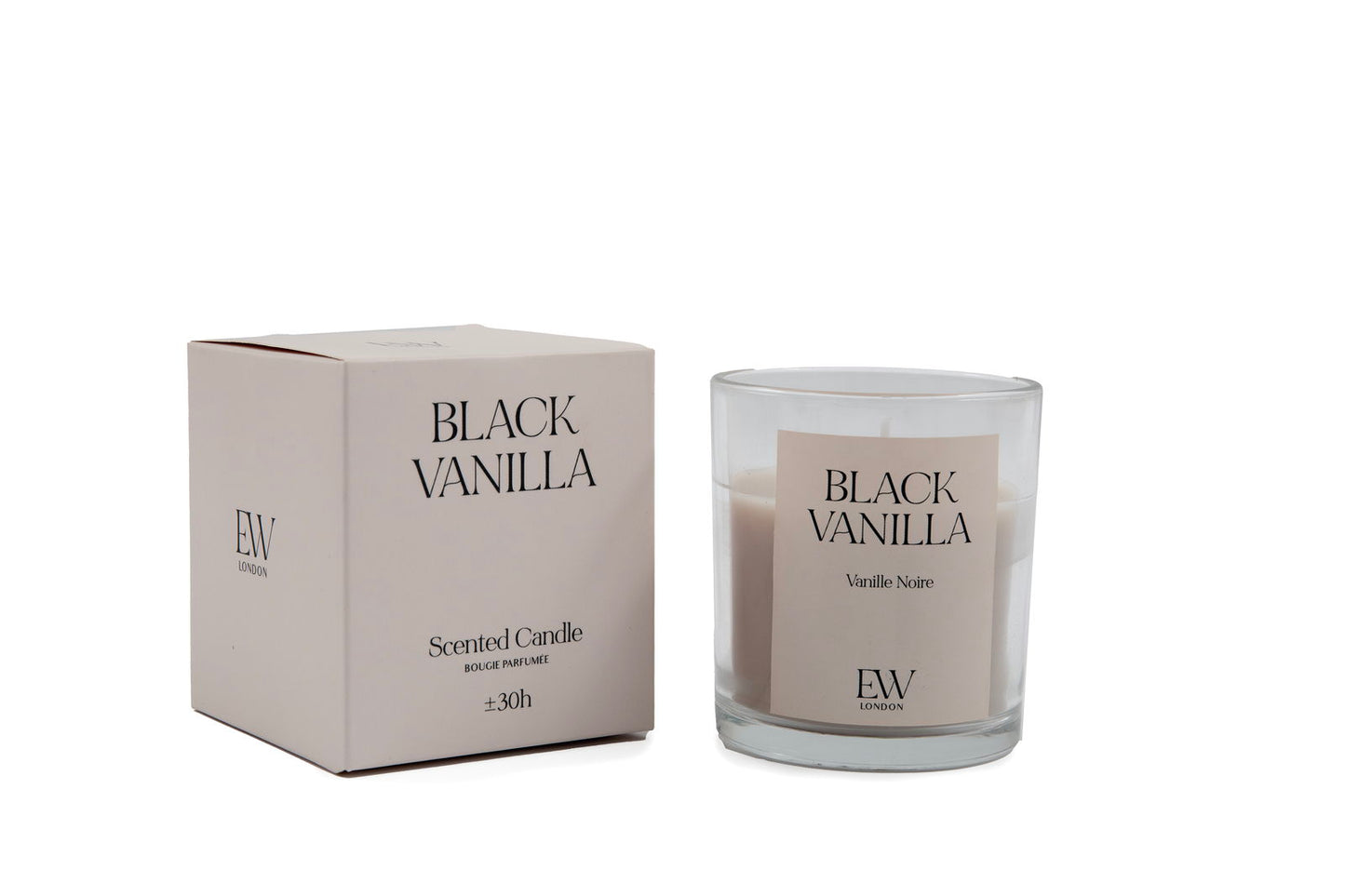 black-vanilla-scented-8cm-boxed-candleat Willow and Wine!