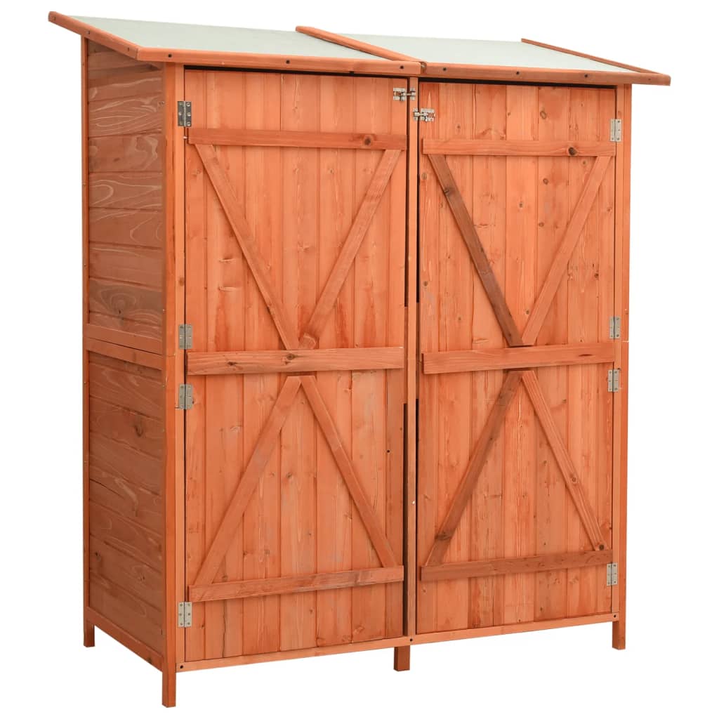 Garden Tool Shed 136x75x160 cm Solid Firwood Willow and Wine