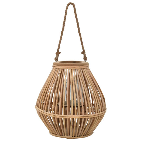 Hanging Candle Lantern Holder Wicker Natural at Willow and Wine