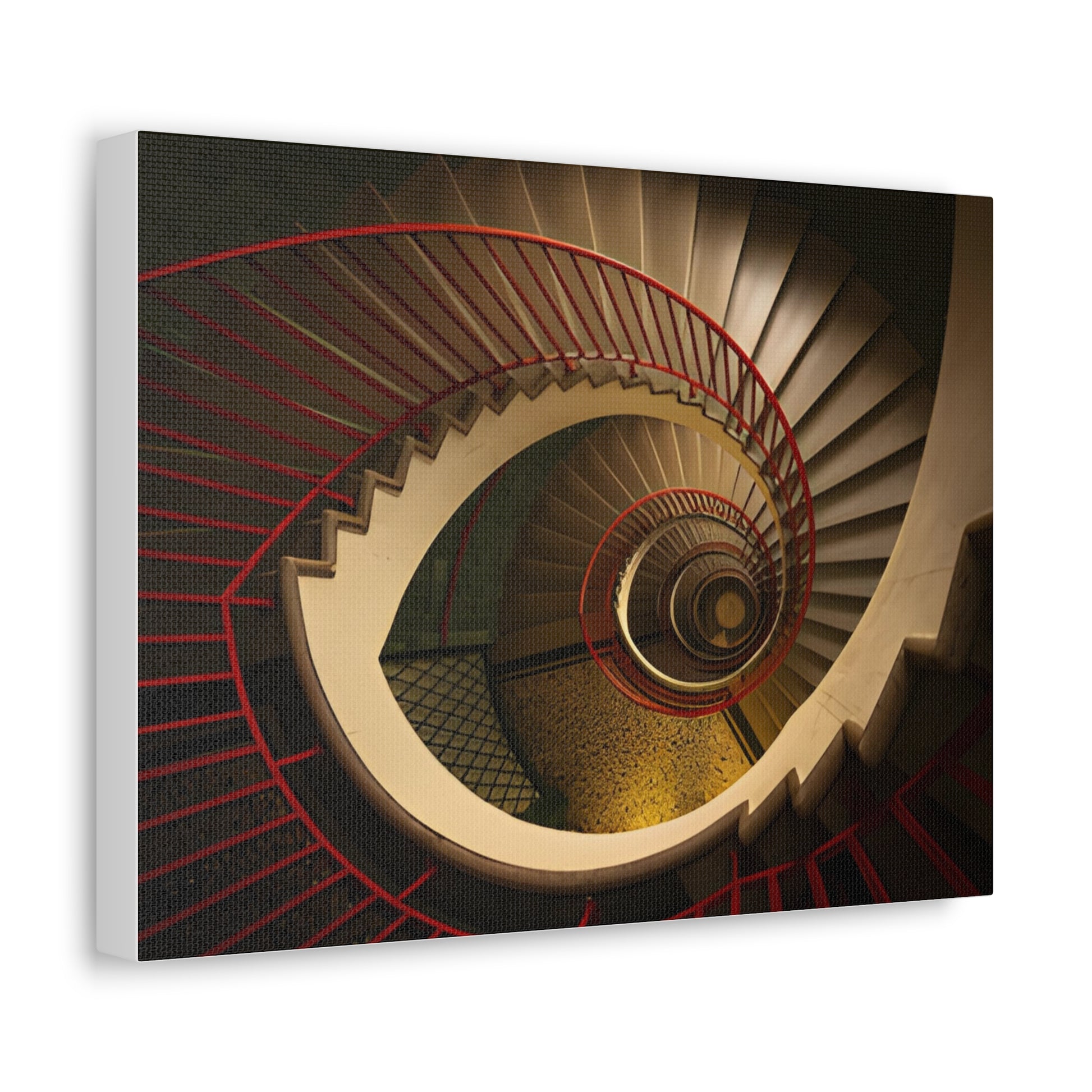 helicopter-view-of-a-spiral-staircase-satin-canvas-stretchedat Willow and Wine!