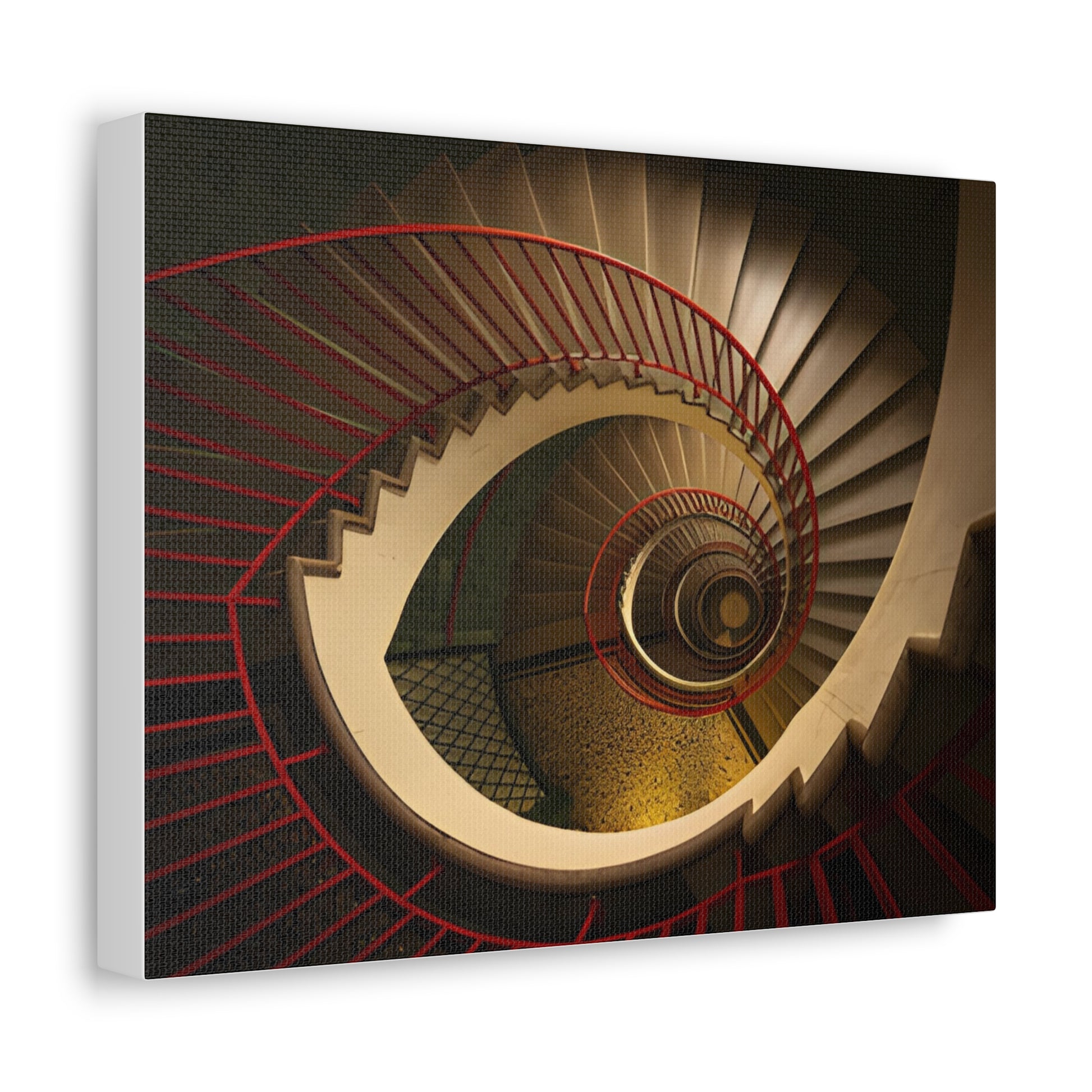 helicopter-view-of-a-spiral-staircase-satin-canvas-stretchedat Willow and Wine!