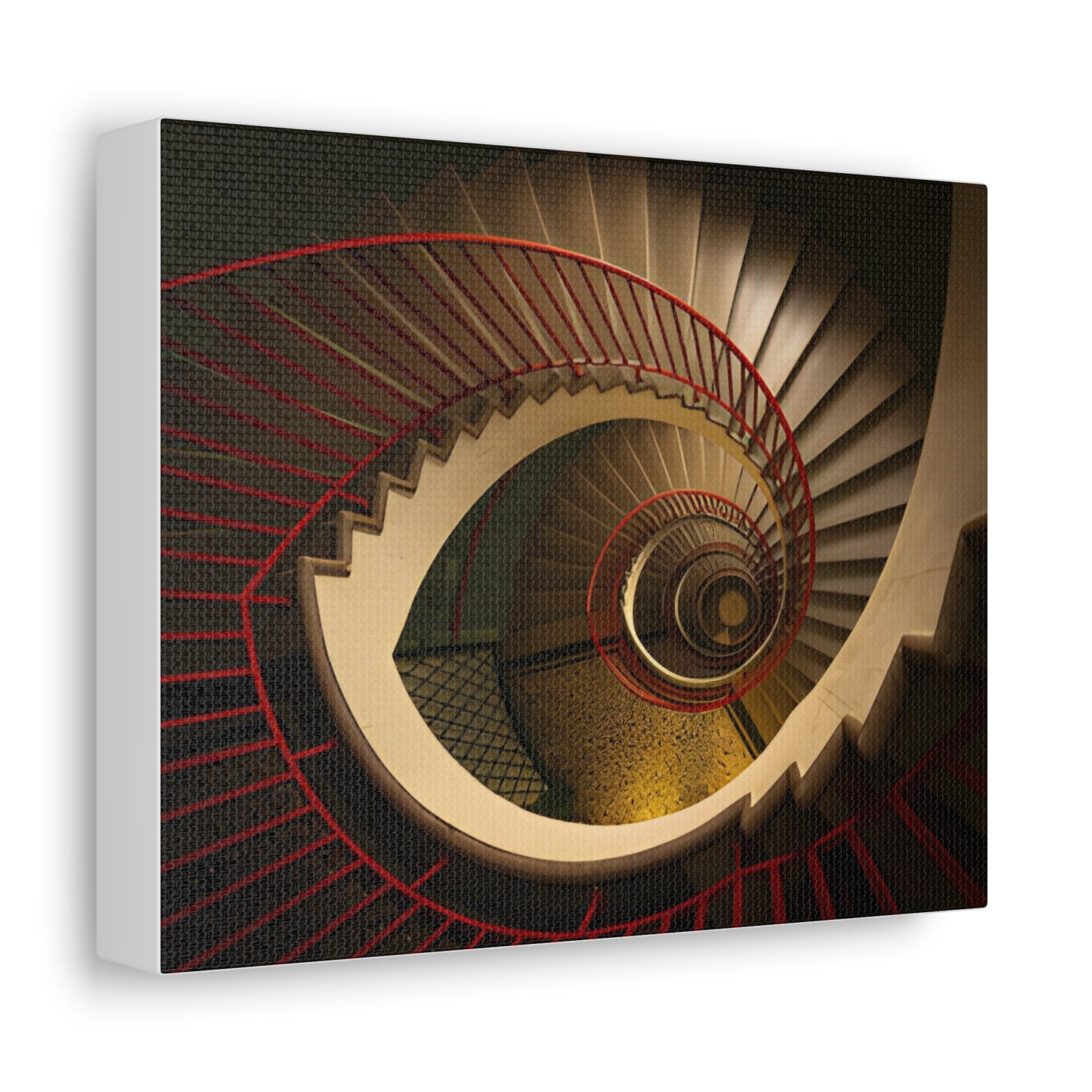 helicopter-view-of-a-spiral-staircase-satin-canvas-stretchedat Willow and Wine!