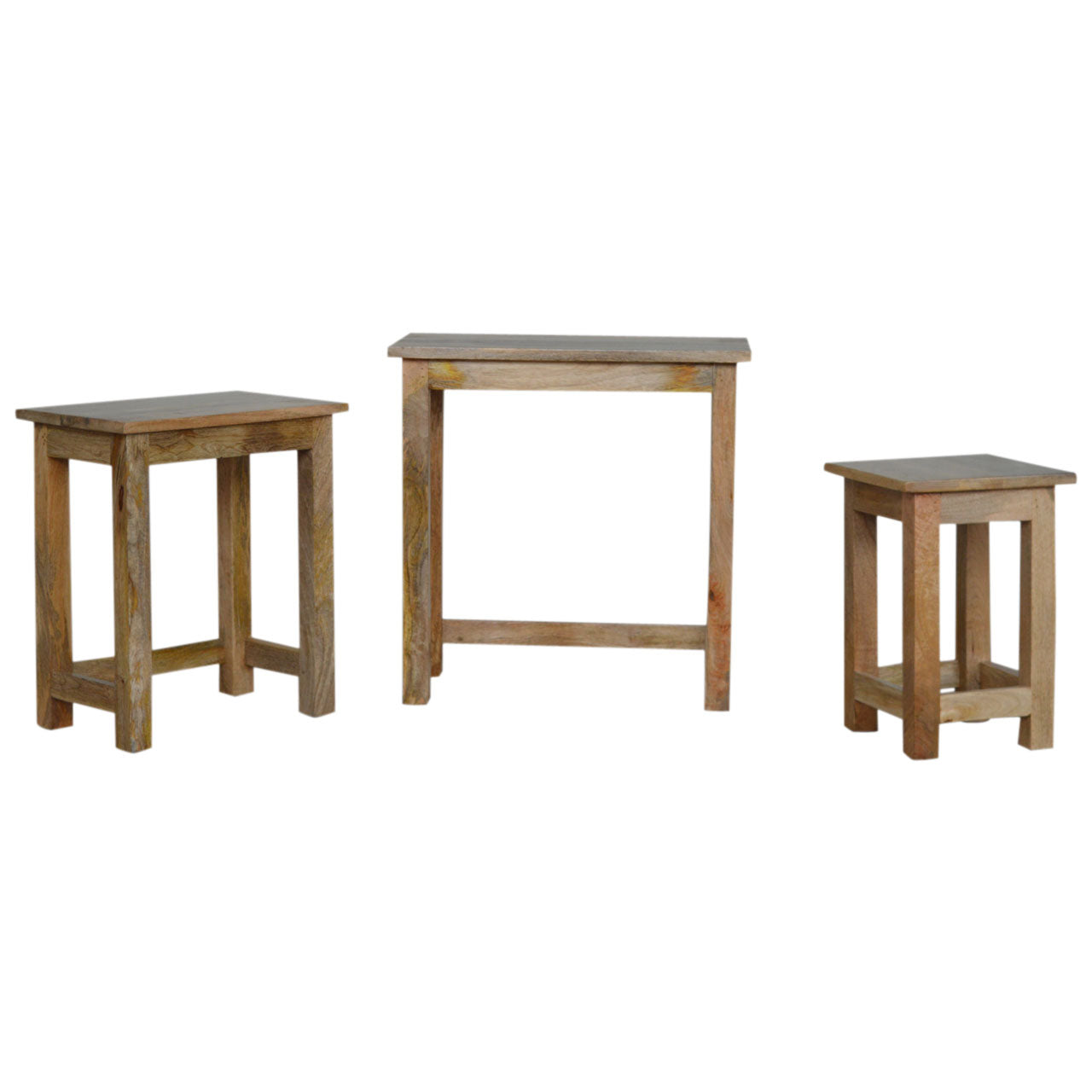 Country Solid Wood Stool Set of 3