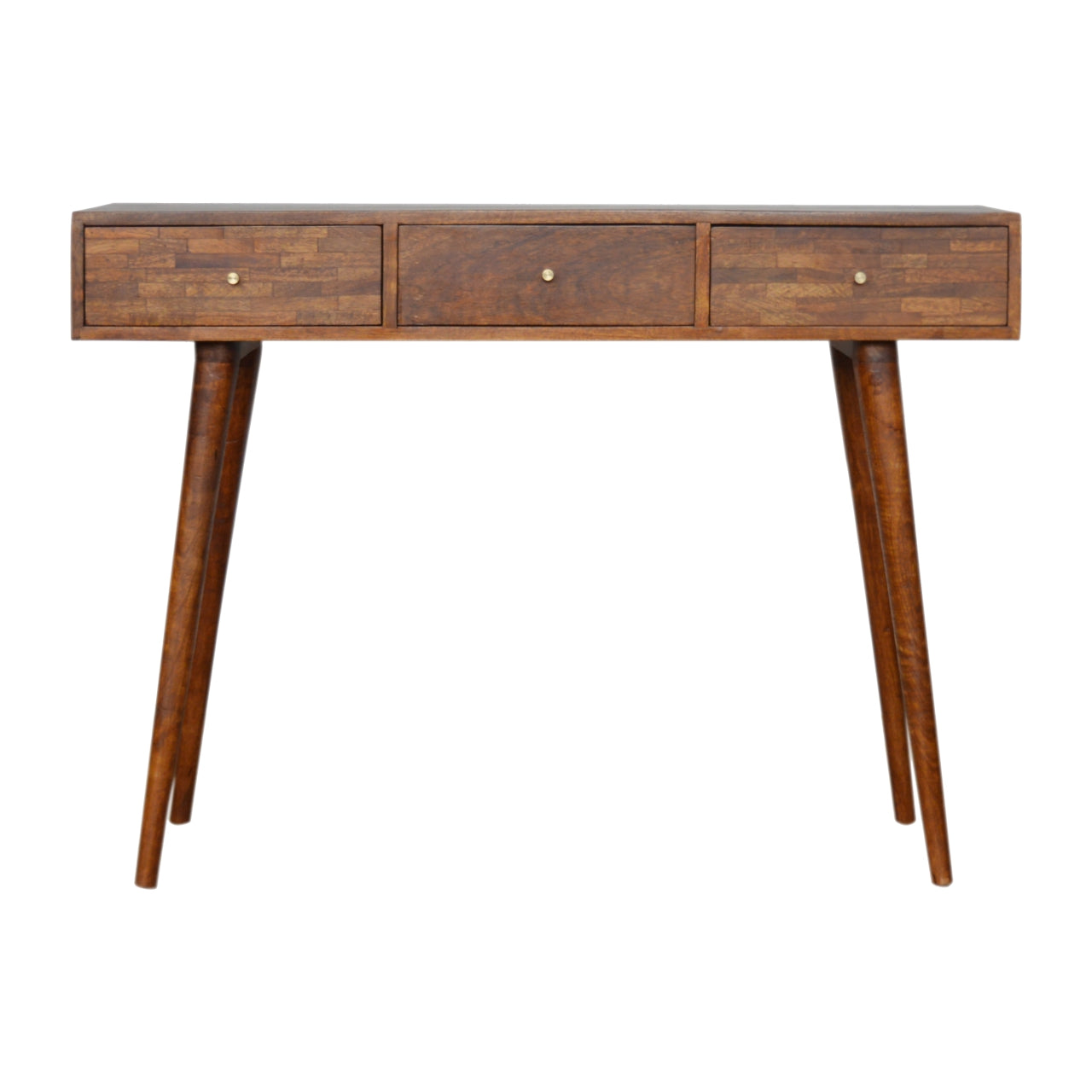 3 Drawer Assorted Chestnut Console