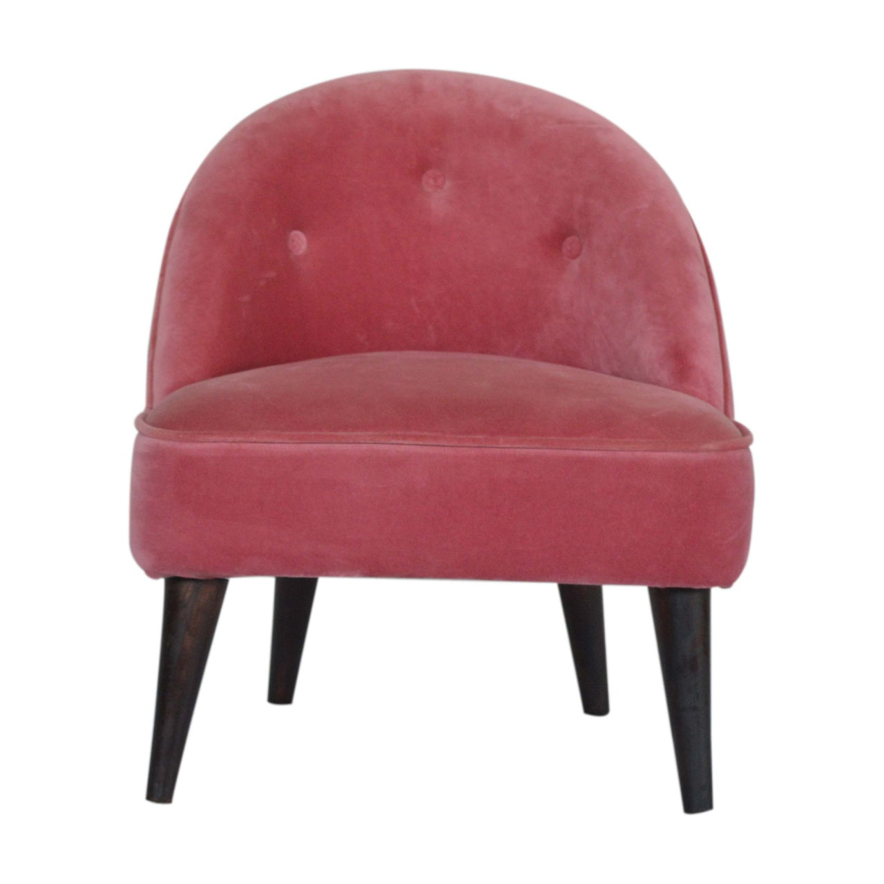 Pink Velvet Deep Button Chair