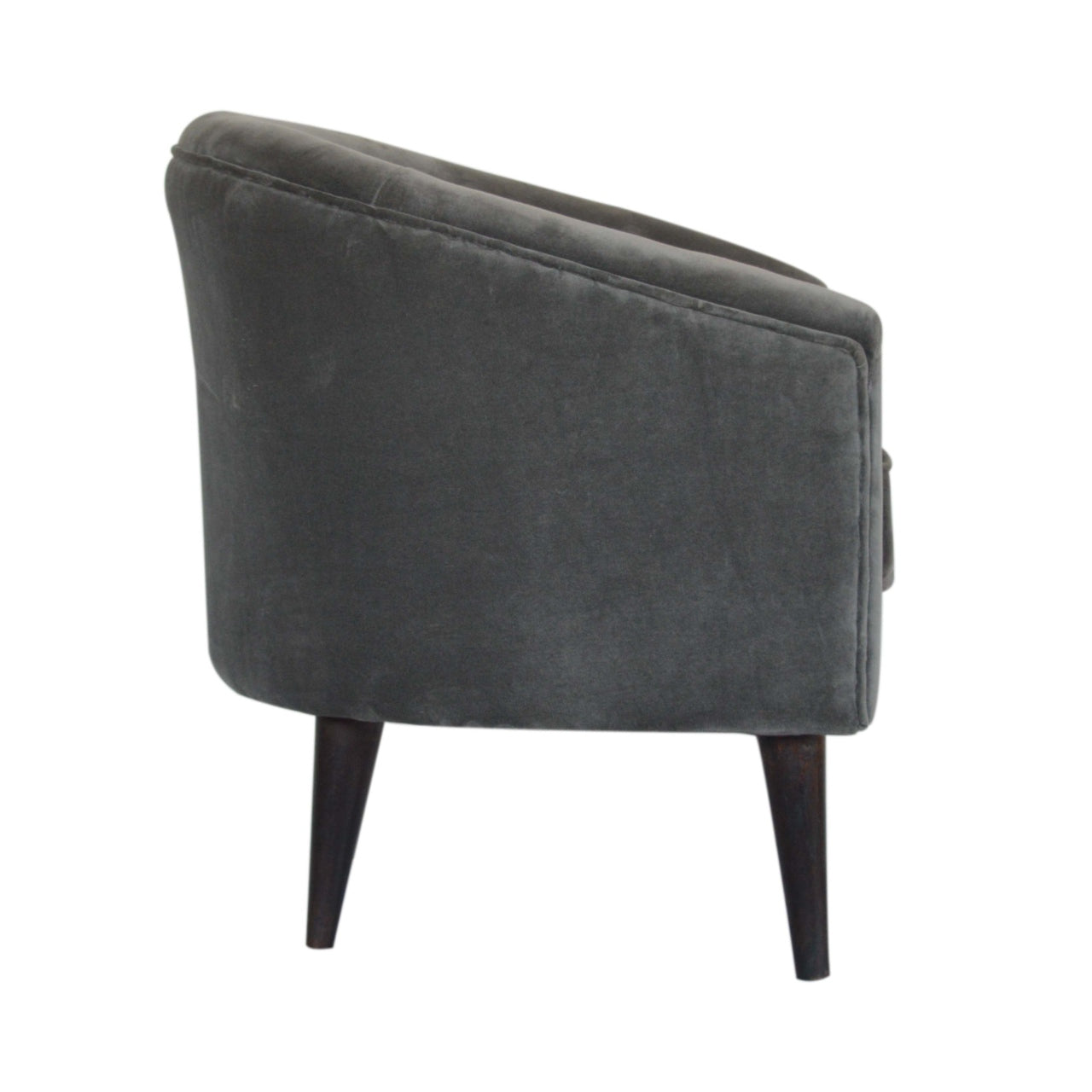 Grey Velvet Nordic Style Armchair