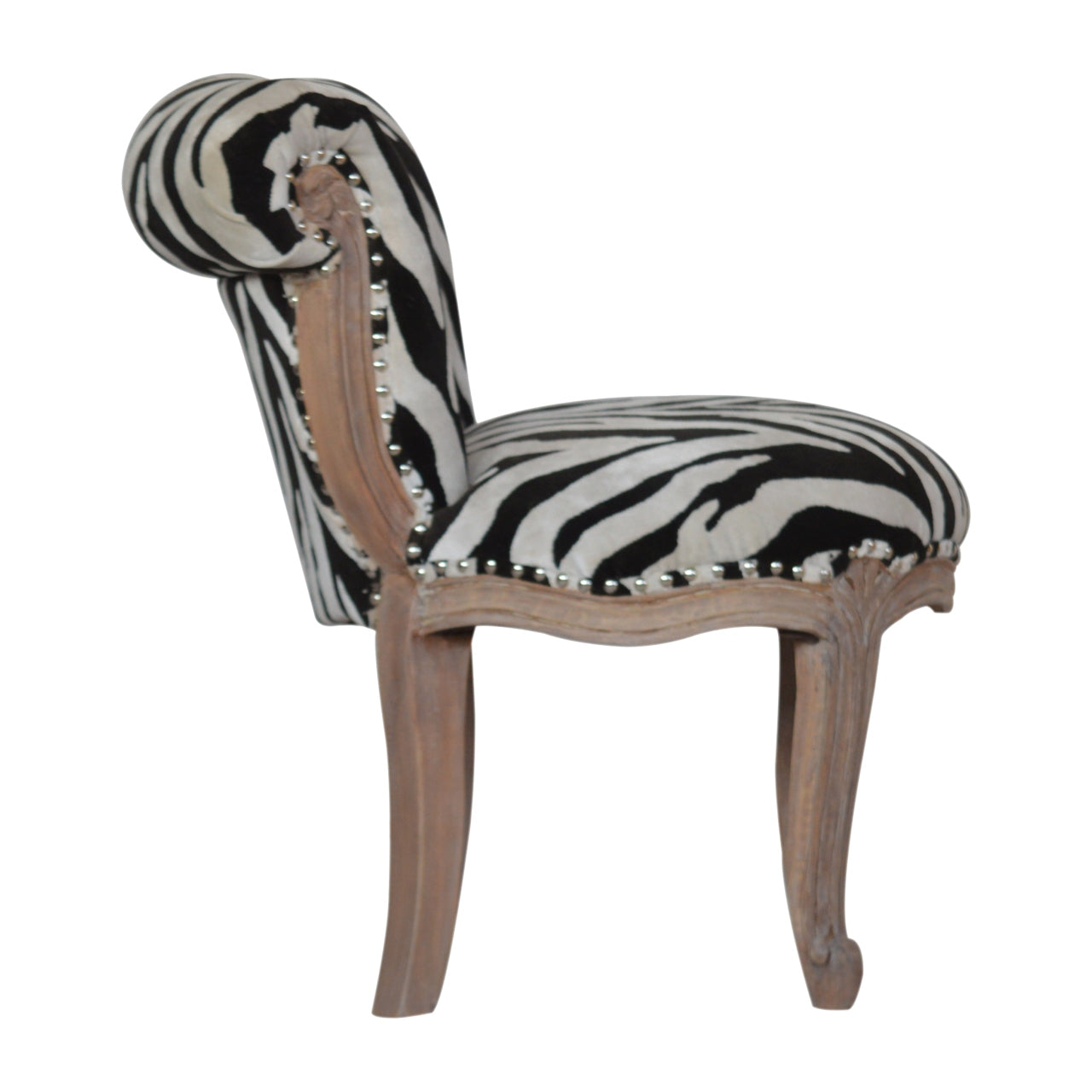 Zebra Printed Studded Chair