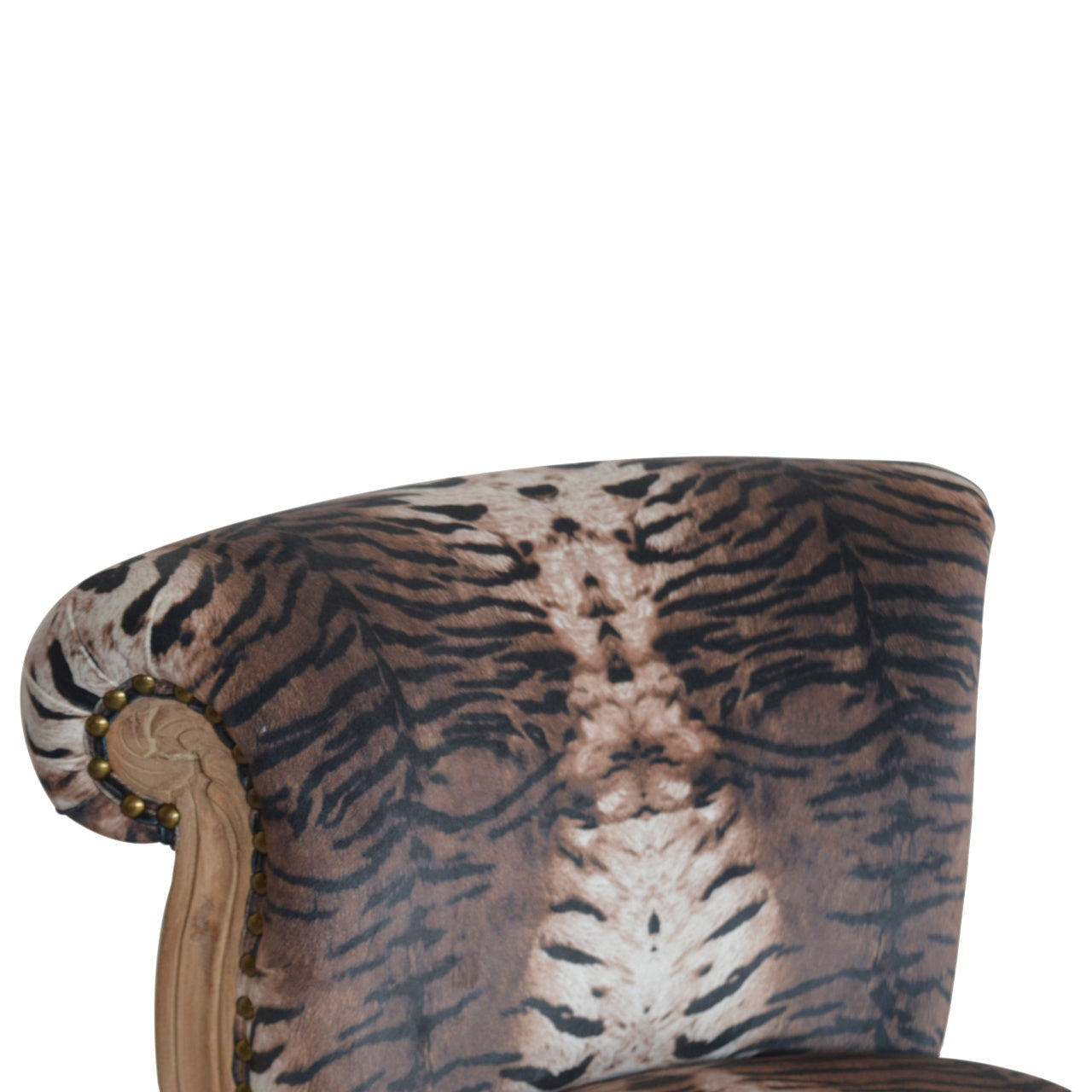 Tiger Printed Studded Chair