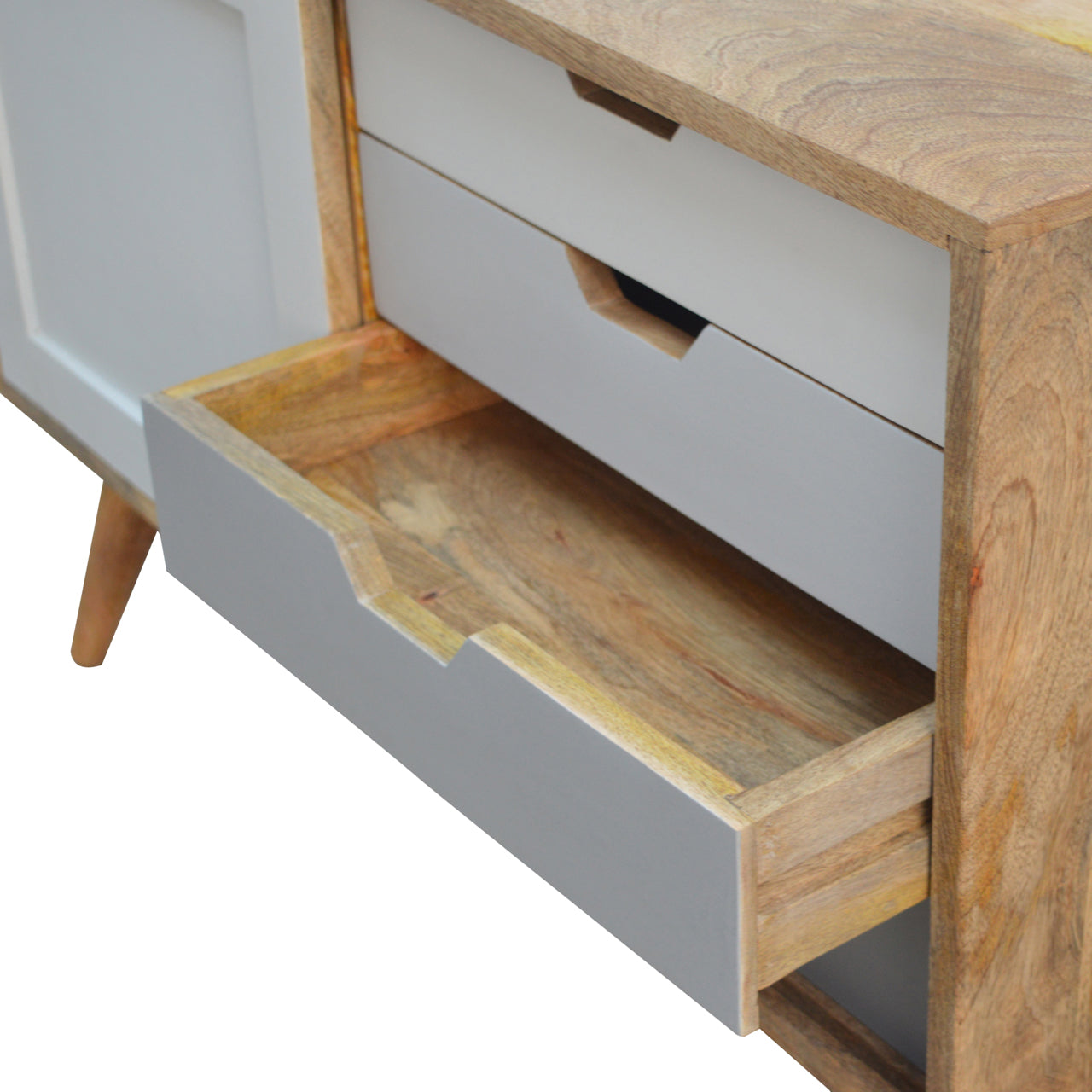 Grey Gradient Sliding Sideboard