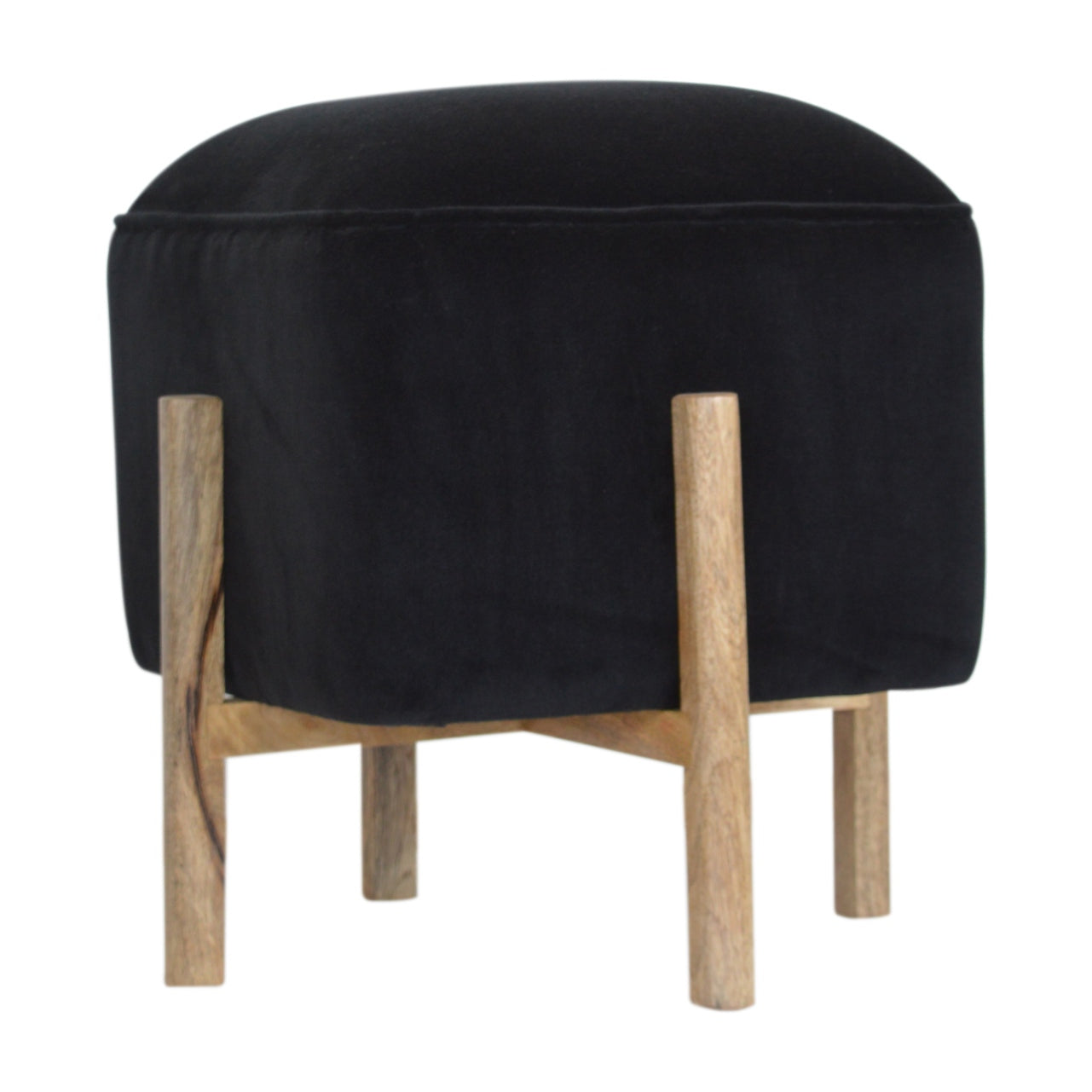 black-velvet-solid-wood-footstoolat Willow and Wine!