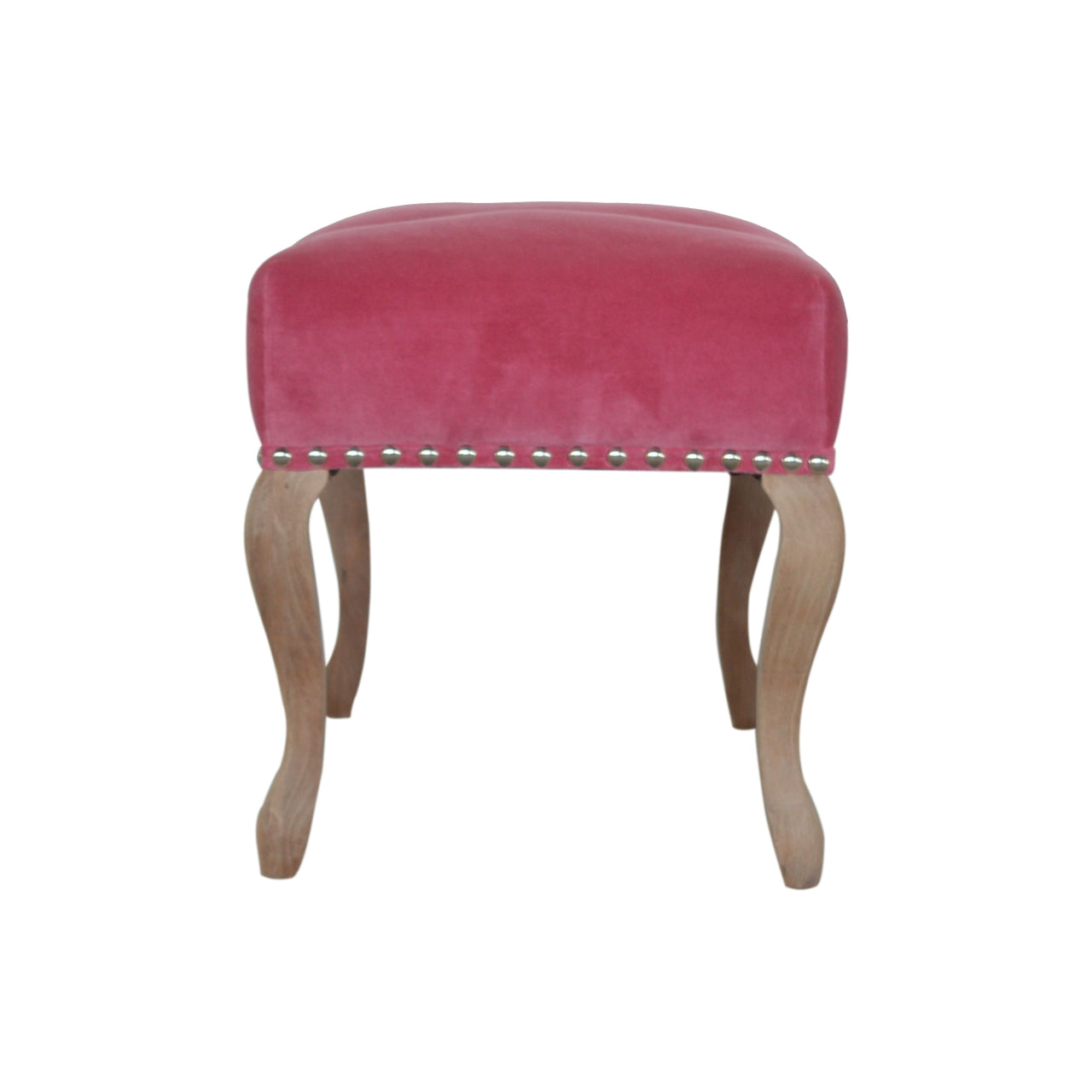 French Style Pink Velvet Bench