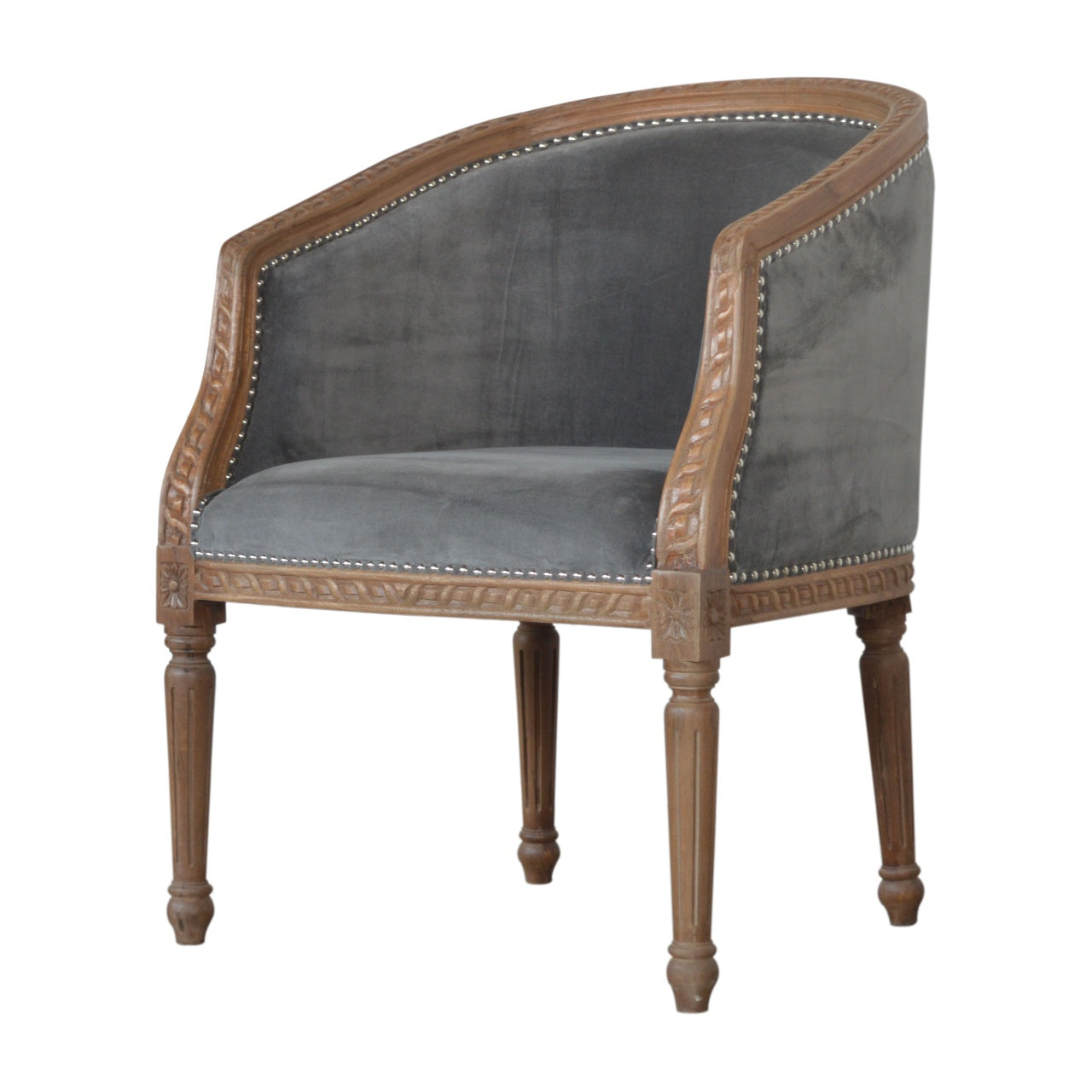 Grey Velvet Occasional Chair