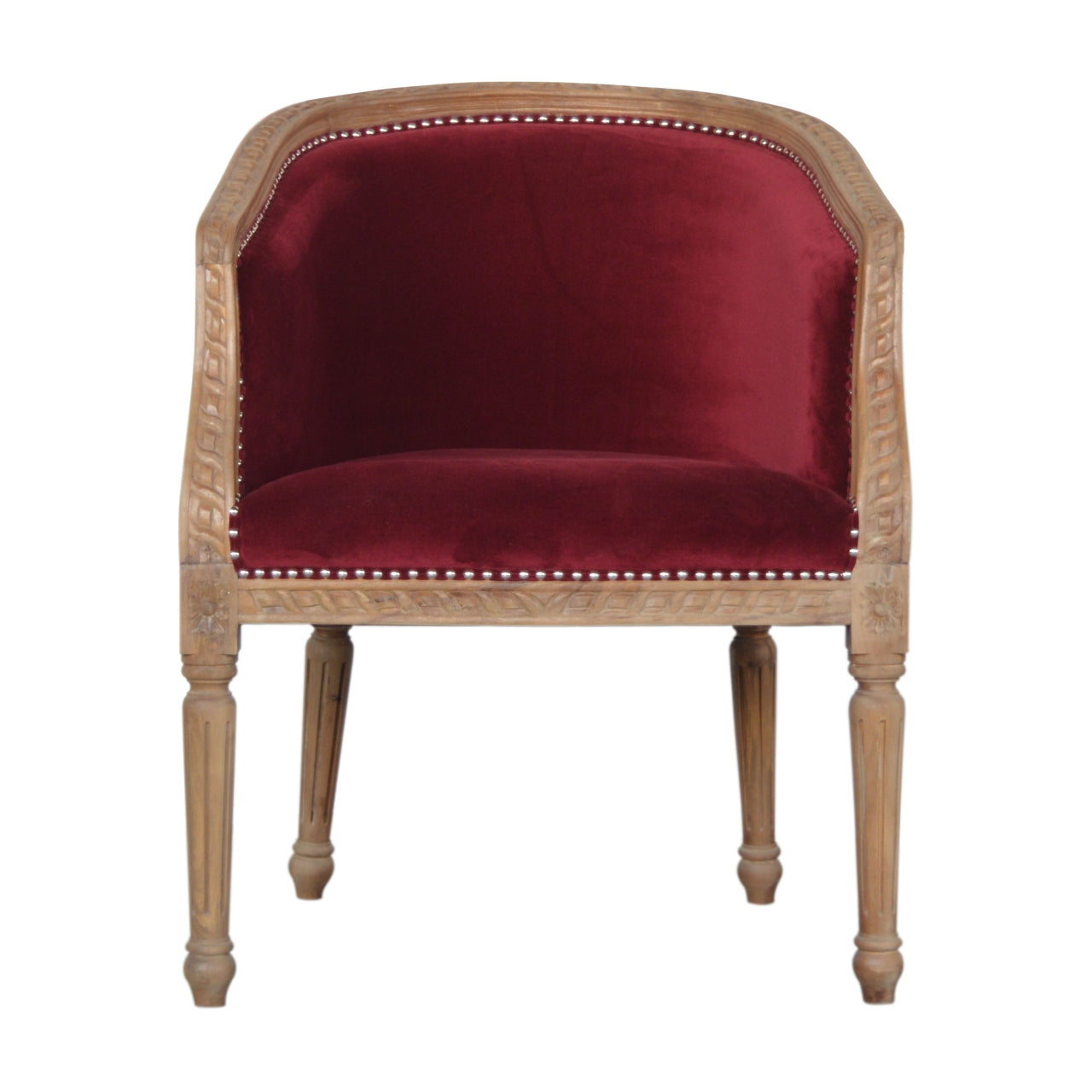 Wine Red Velvet Occasional Chair