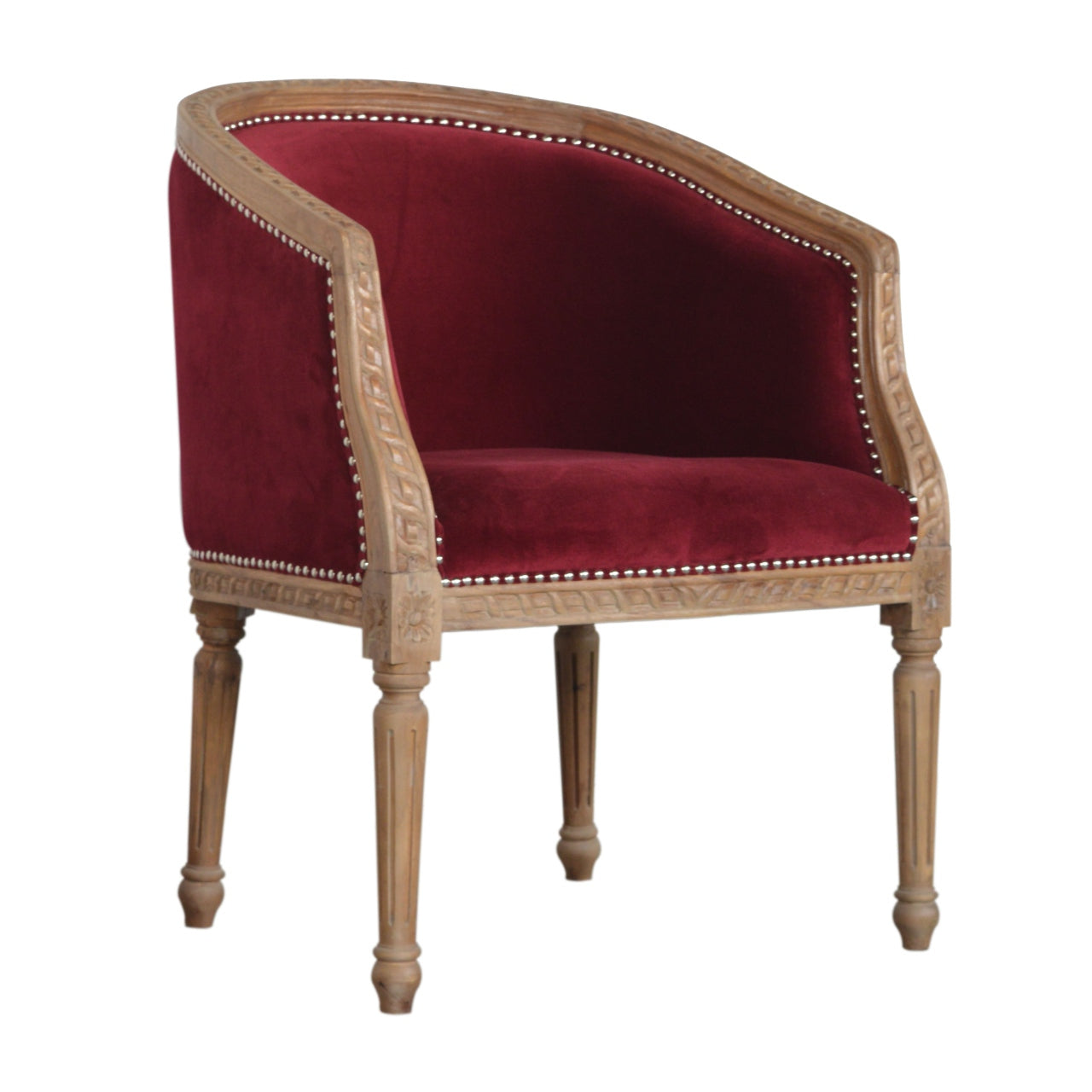 Wine Red Velvet Occasional Chair