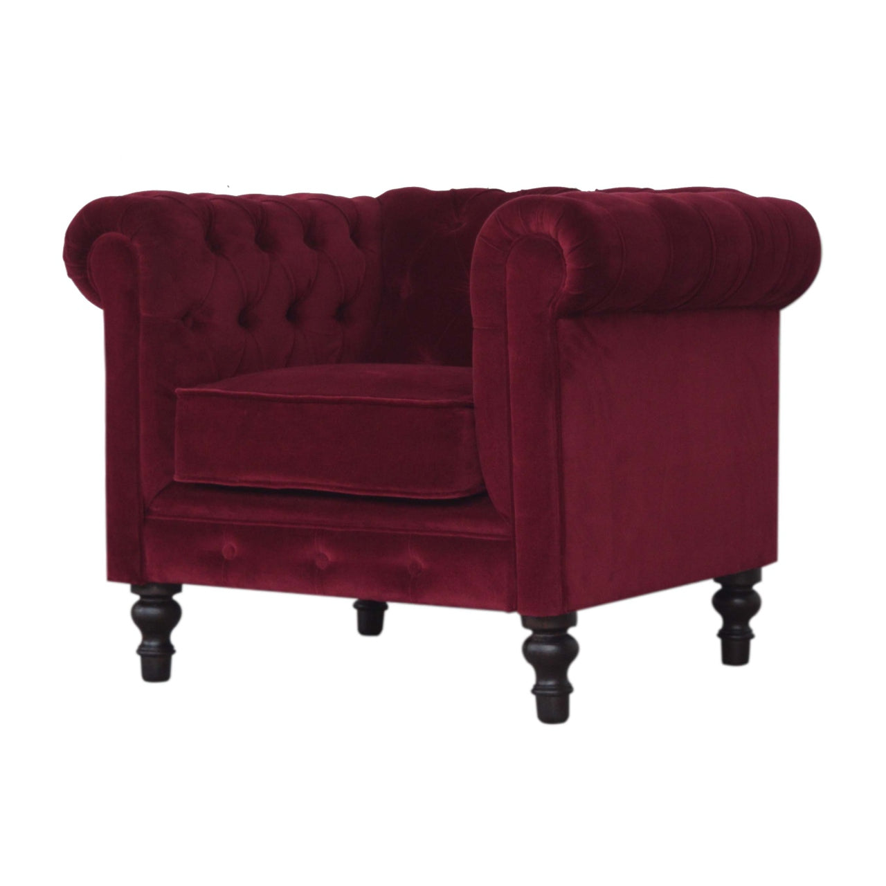 Wine Red Chesterfield Armchair