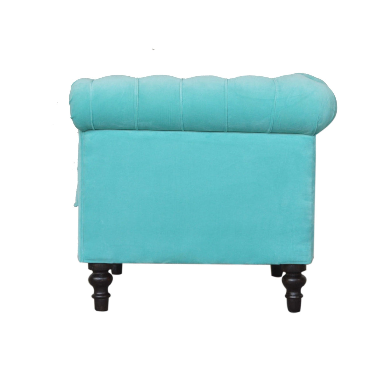 Aqua Velvet Chesterfield Armchair