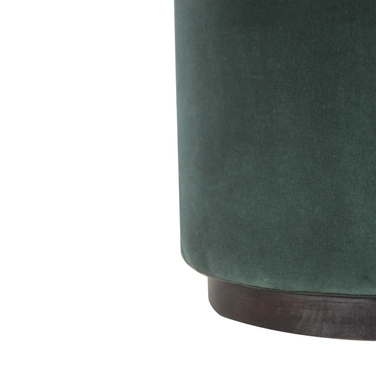 emerald-footstool-with-wood-base-1at Willow and Wine!