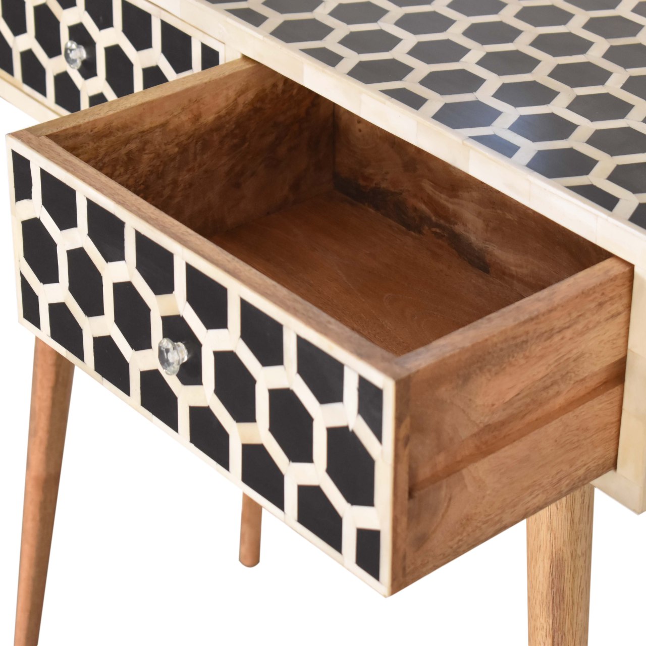 Honeycomb Bone Inlay Console Table