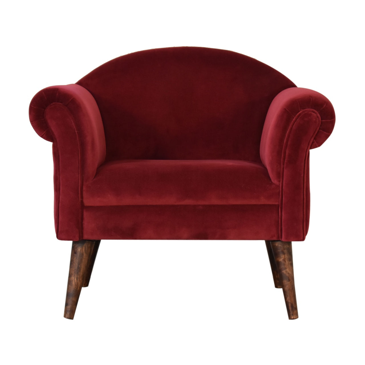 Wine Velvet Nordic Style Armchair