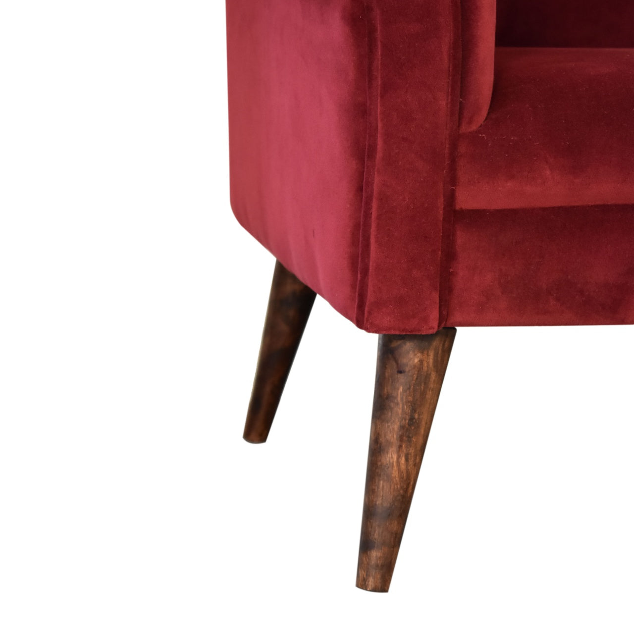 Wine Velvet Nordic Style Armchair