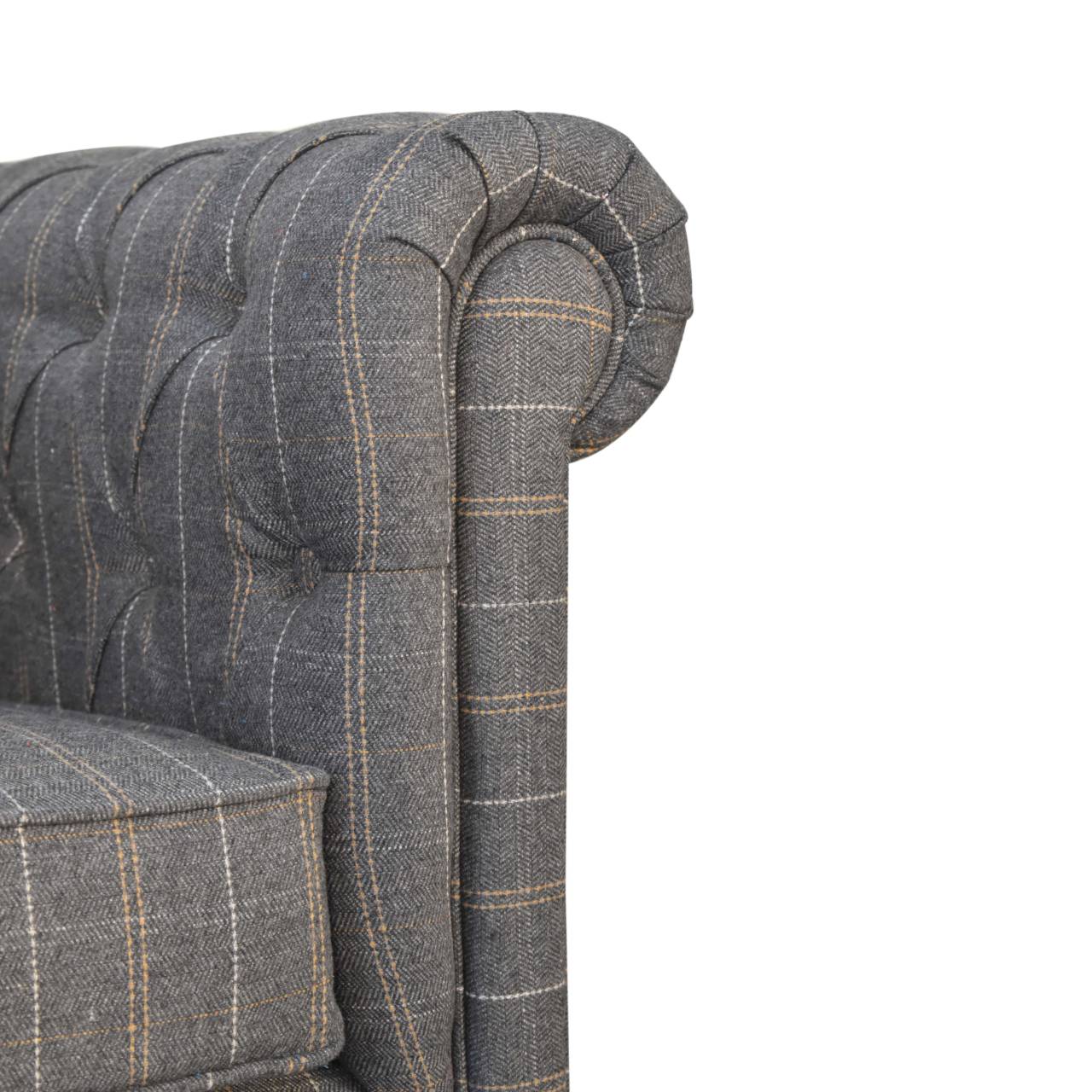 Pewter Tweed Chesterfield Armchair