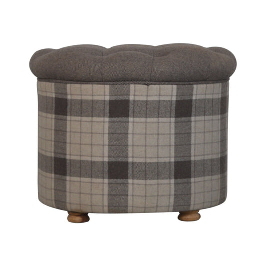 deep-button-round-checked-footstool-1at Willow and Wine!