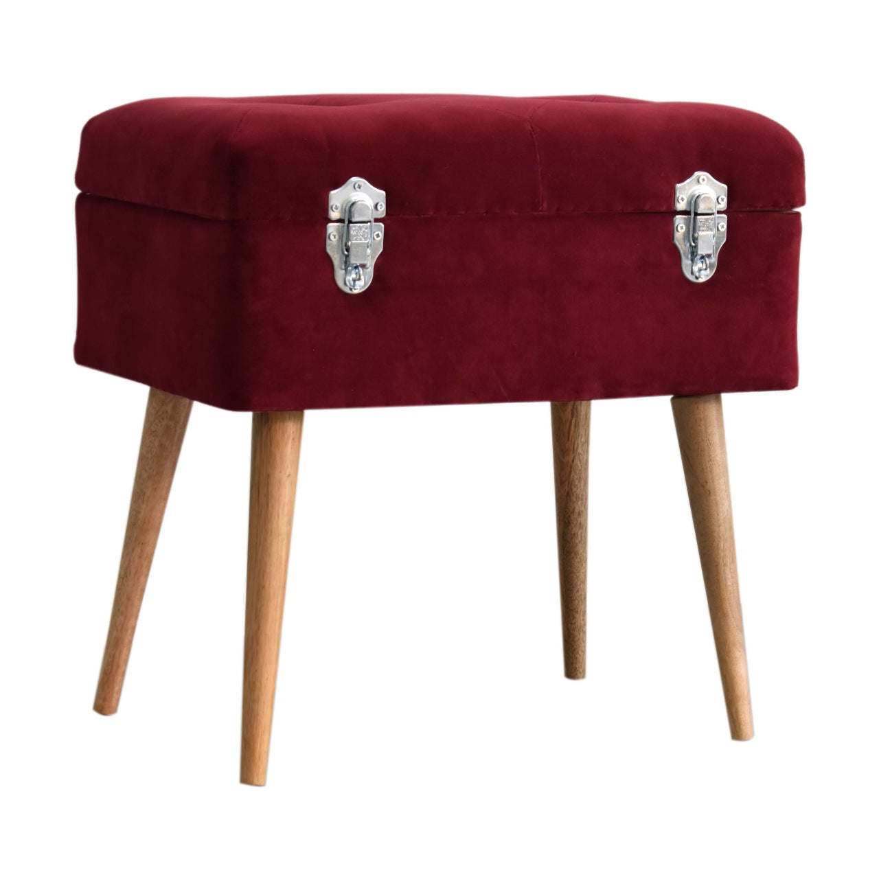 Wine Red Nordic Storage Bench