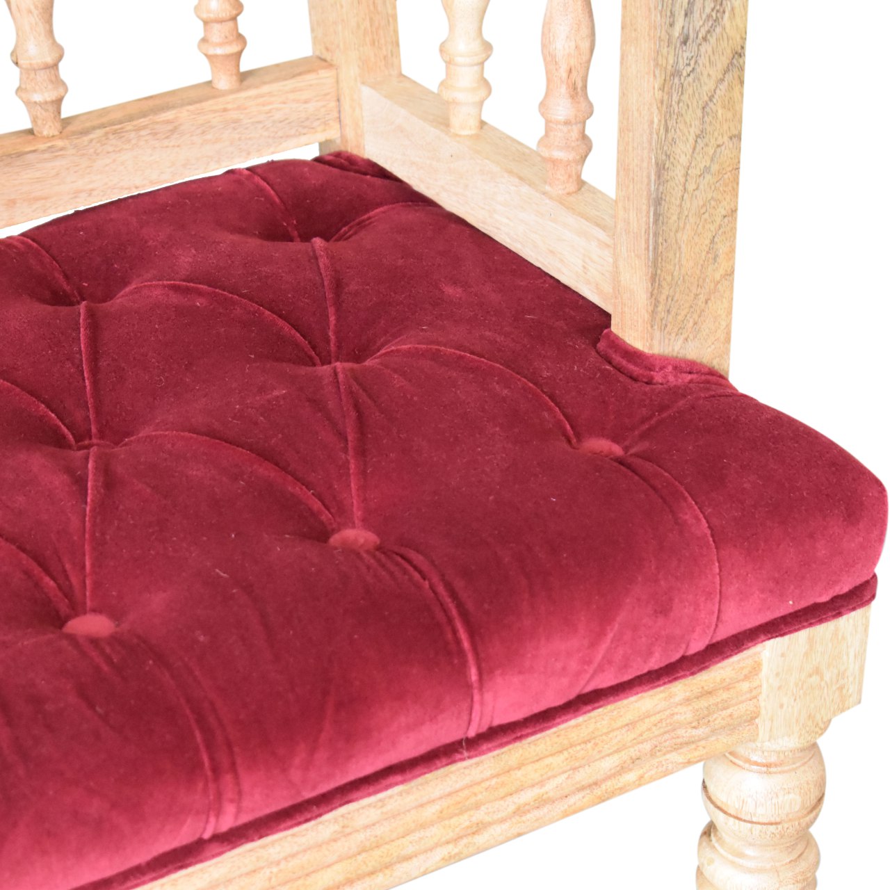 Wine Red Mini Deep Button Bench