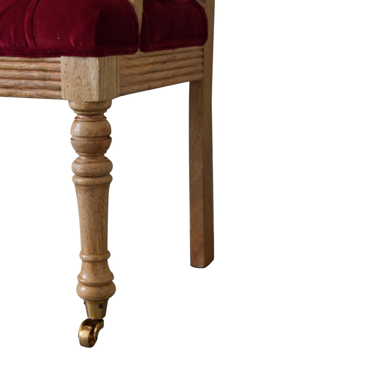 Wine Red Mini Deep Button Bench