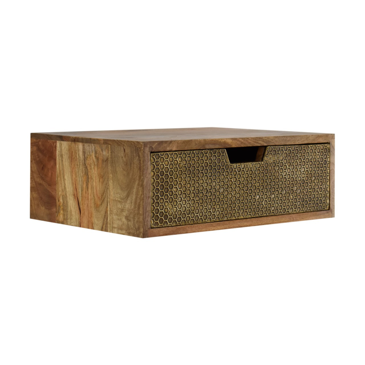 floating-honeycomb-brass-bedsideat Willow and Wine!