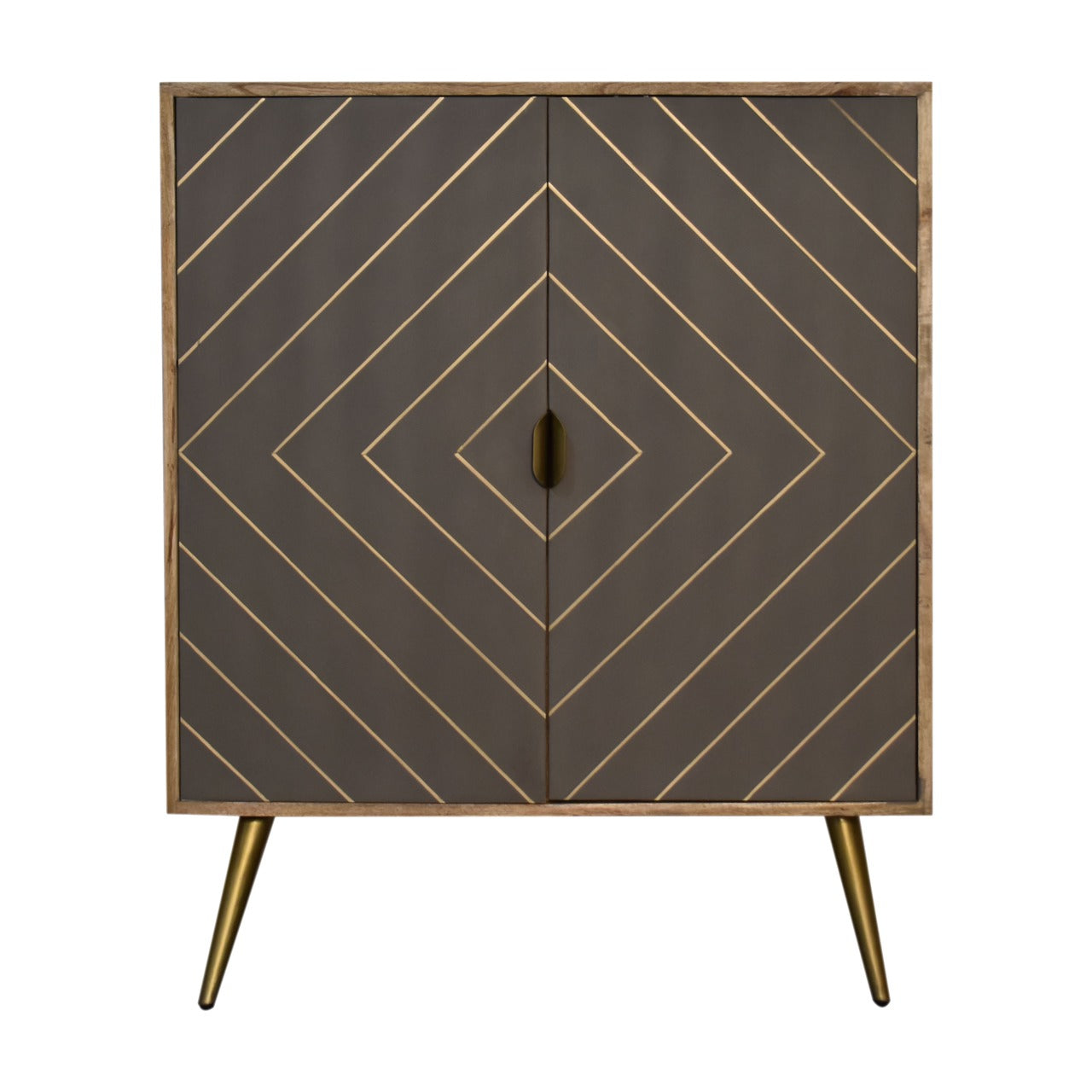 Cement Brass Inlay Cabinet