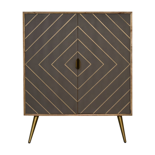 Cement Brass Inlay Cabinet