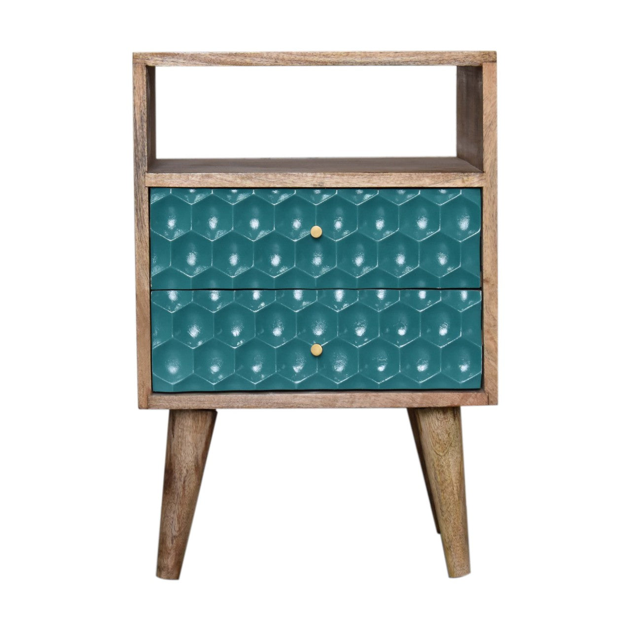 honeycomb-teal-open-slot-bedsideat Willow and Wine!