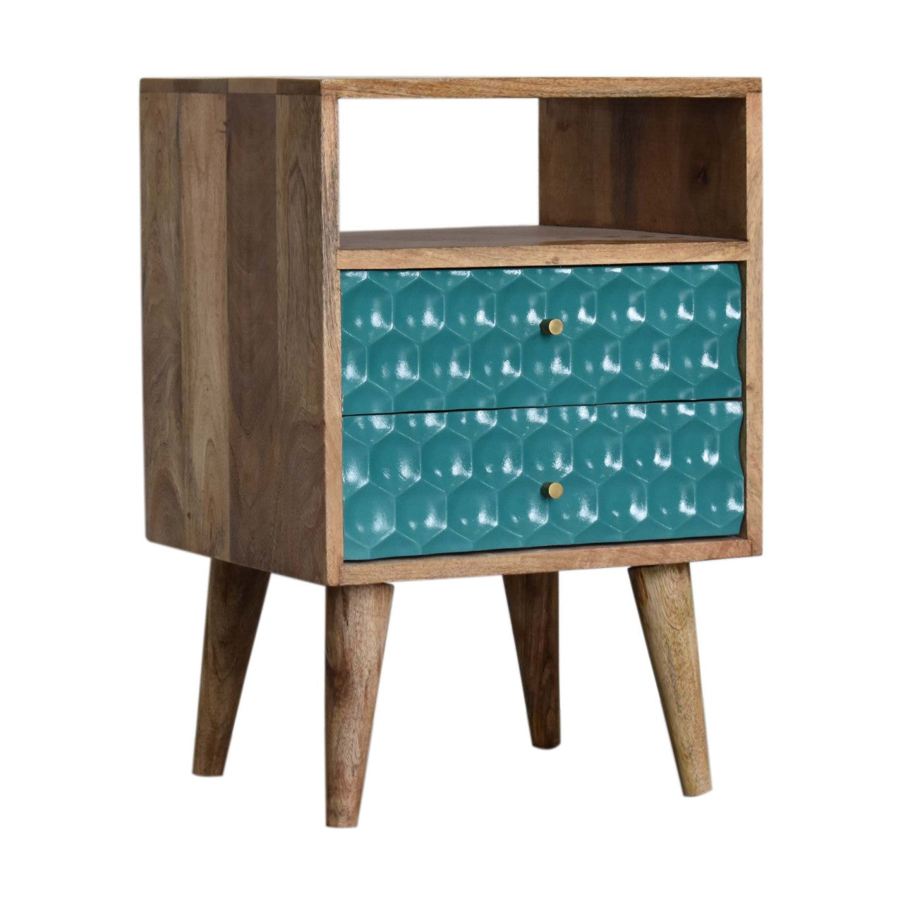 honeycomb-teal-open-slot-bedsideat Willow and Wine!