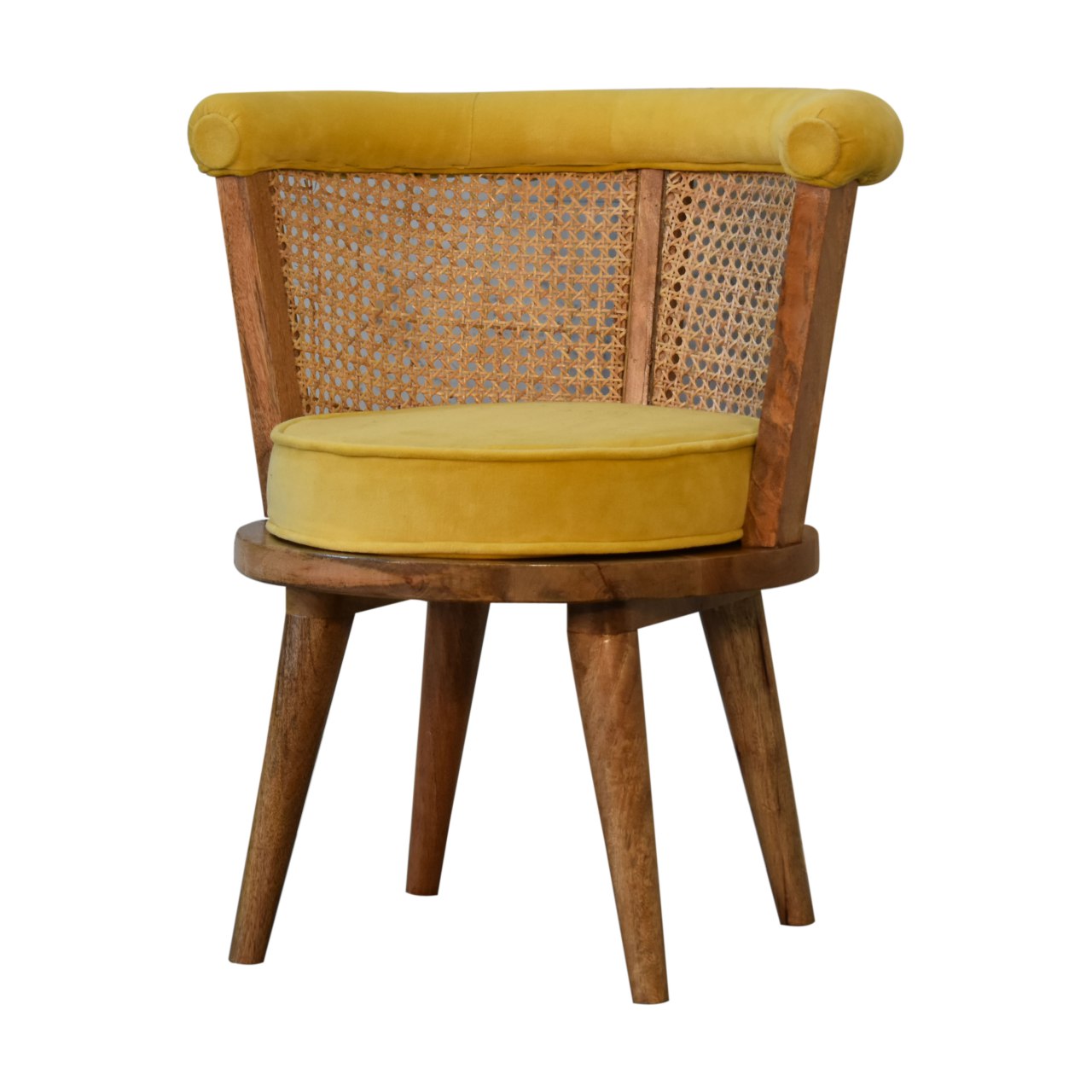 larissa-mustard-velvet-nordic-chair-2at Willow and Wine!