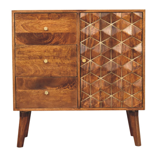 chestnut-cubed-brass-inlay-cabinet-1at Willow and Wine!