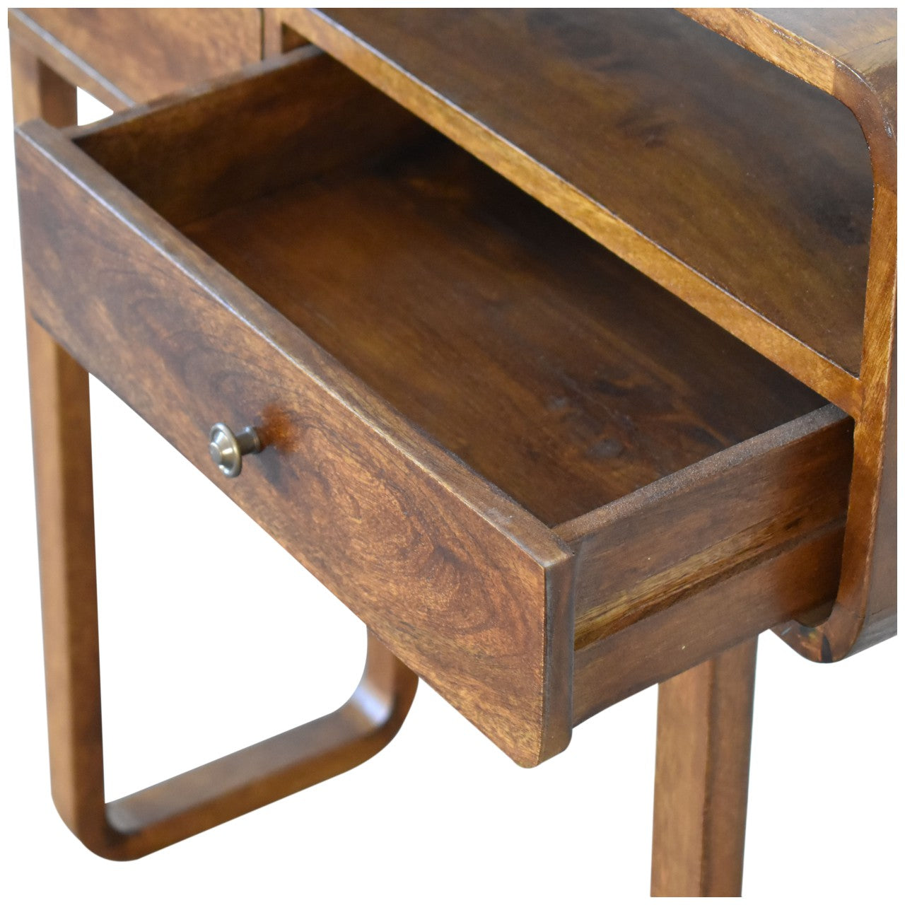 U-Curved Chestnut Console Table