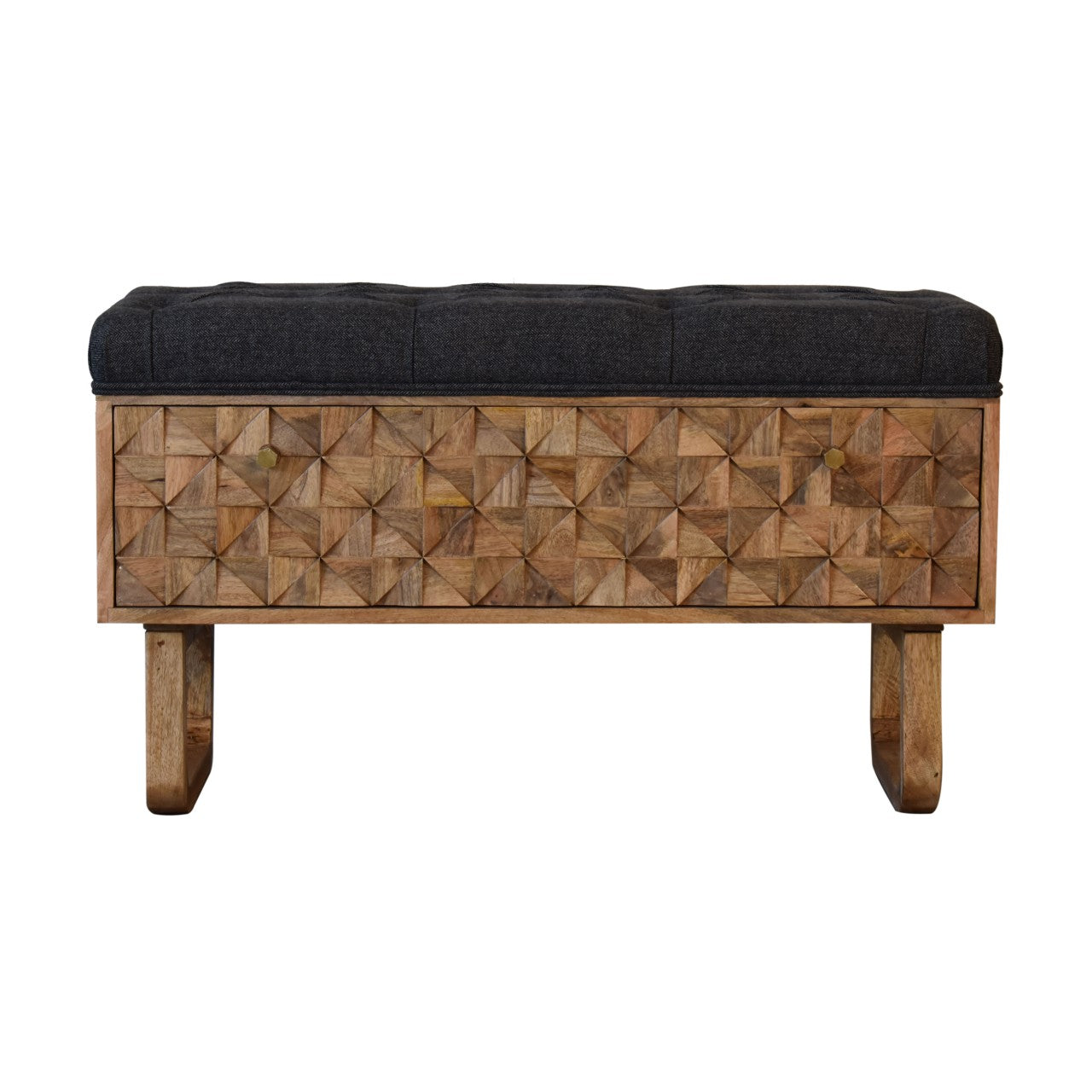 'U' Black Tweed Pineapple Bench