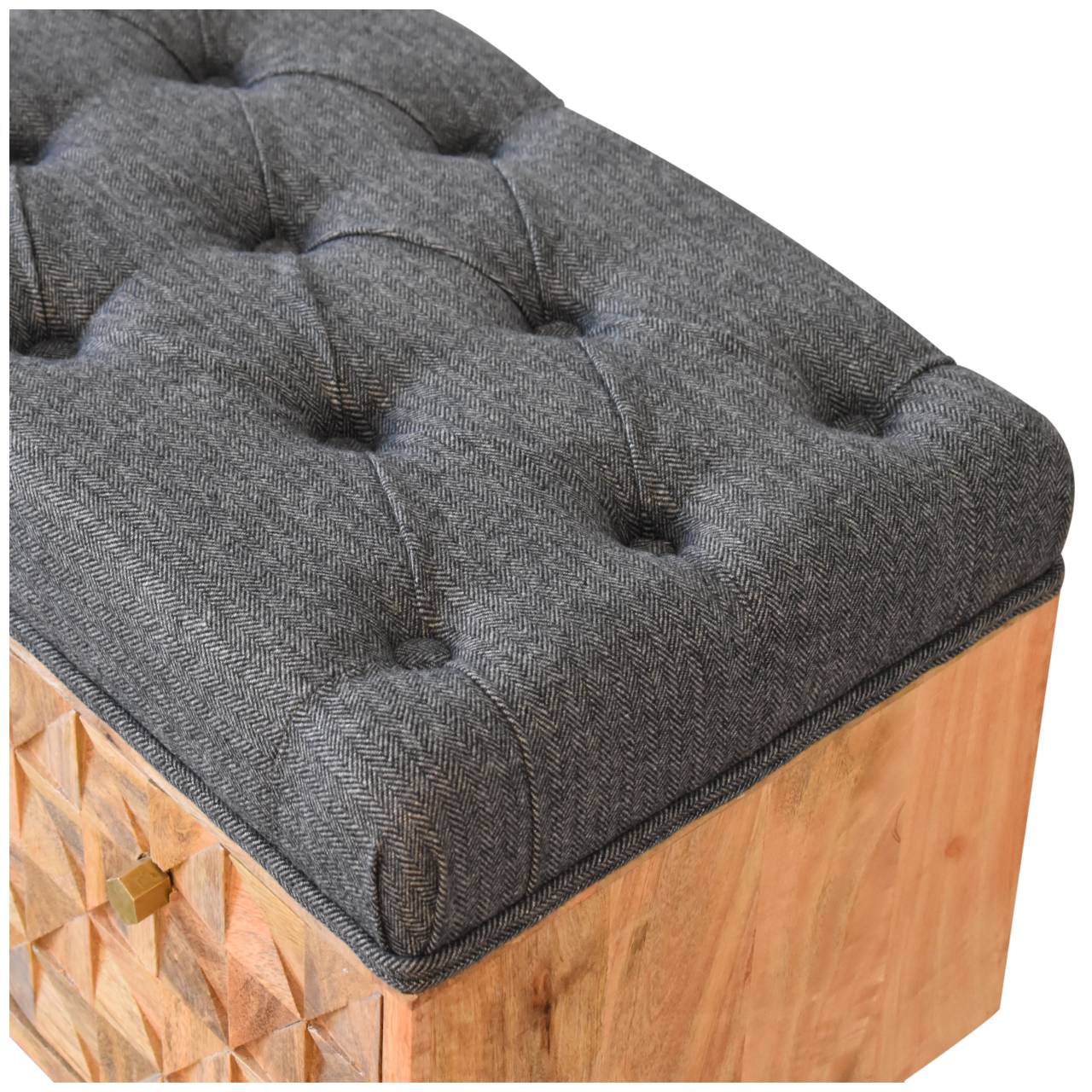 'U' Black Tweed Pineapple Bench