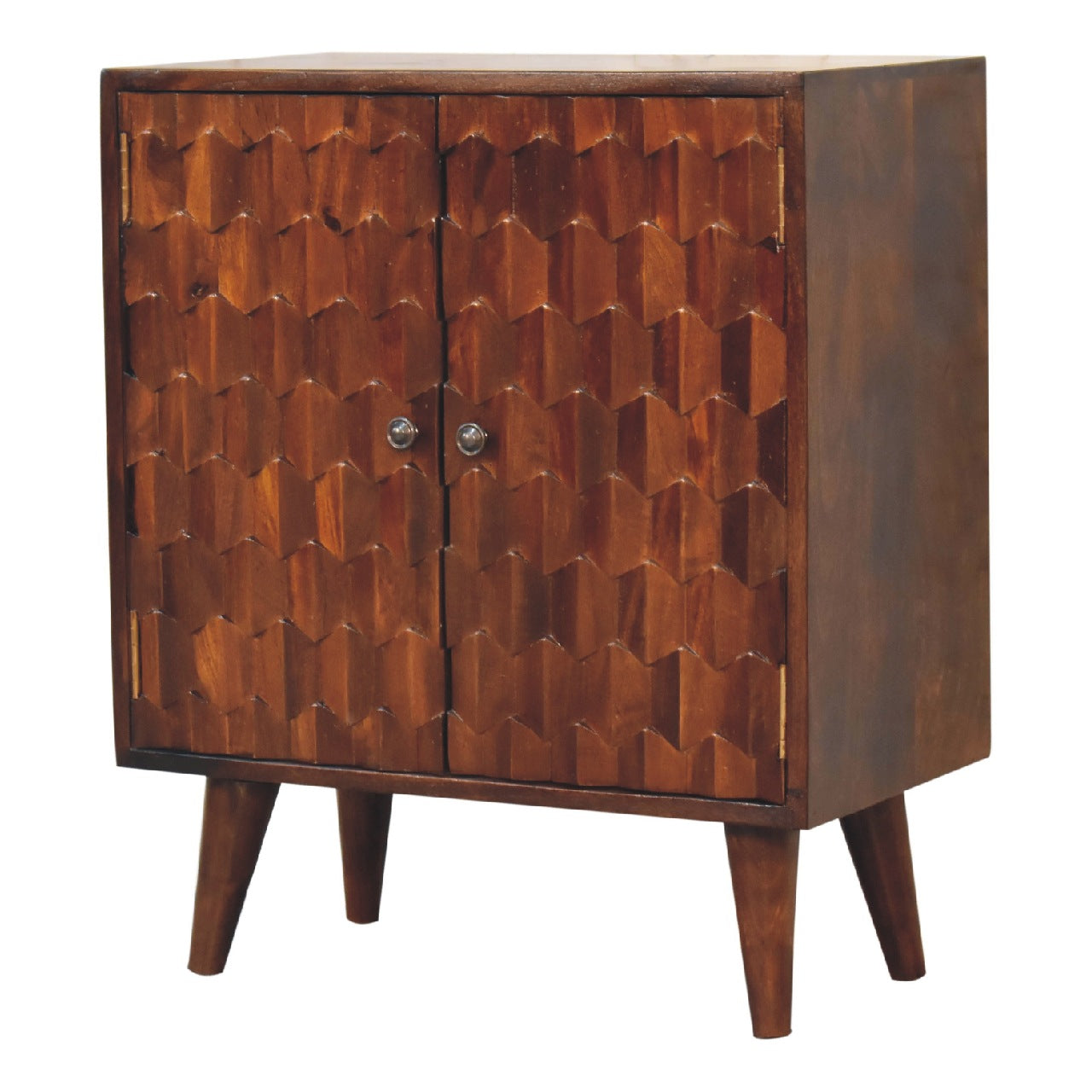 Chestnut Pineapple Carved Cabinet