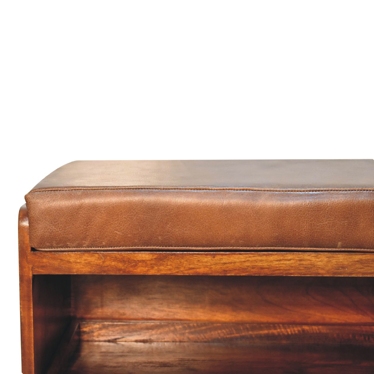 Buffalo Pull out Chestnut Shoe Bench